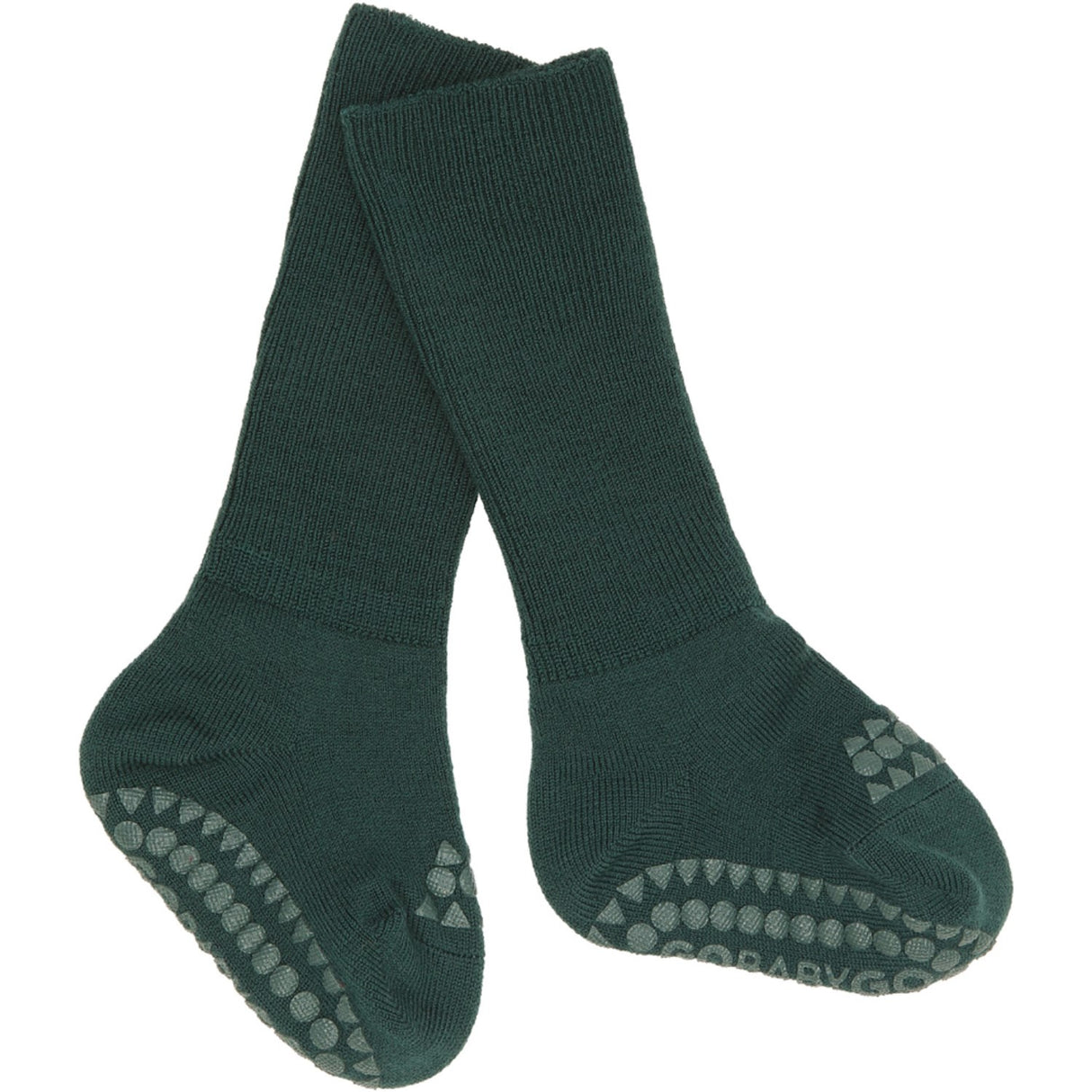 Gobabygo Forest Green Non-Slip Socks In Merino Wool