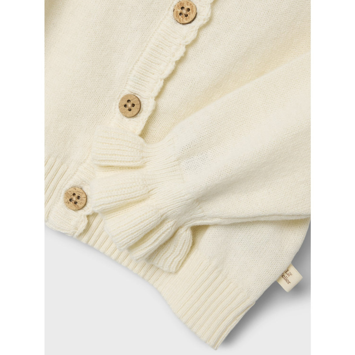 Lil'Atelier Coconut Milk Fauci Fia Short Knit Cardigan