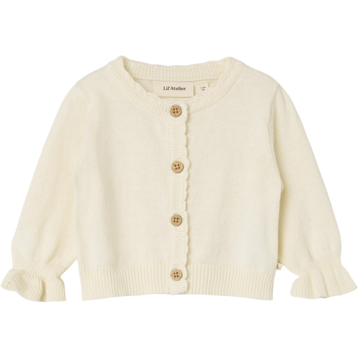 Lil'Atelier Coconut Milk Fauci Fia Short Knit Cardigan