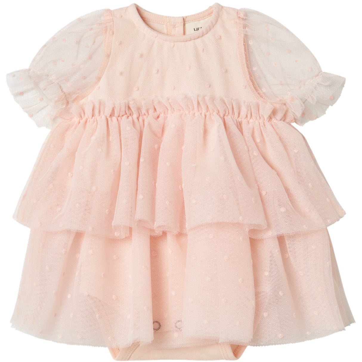 Lil'Atelier Peach Blush Frilla Loose Tulle Body Dress