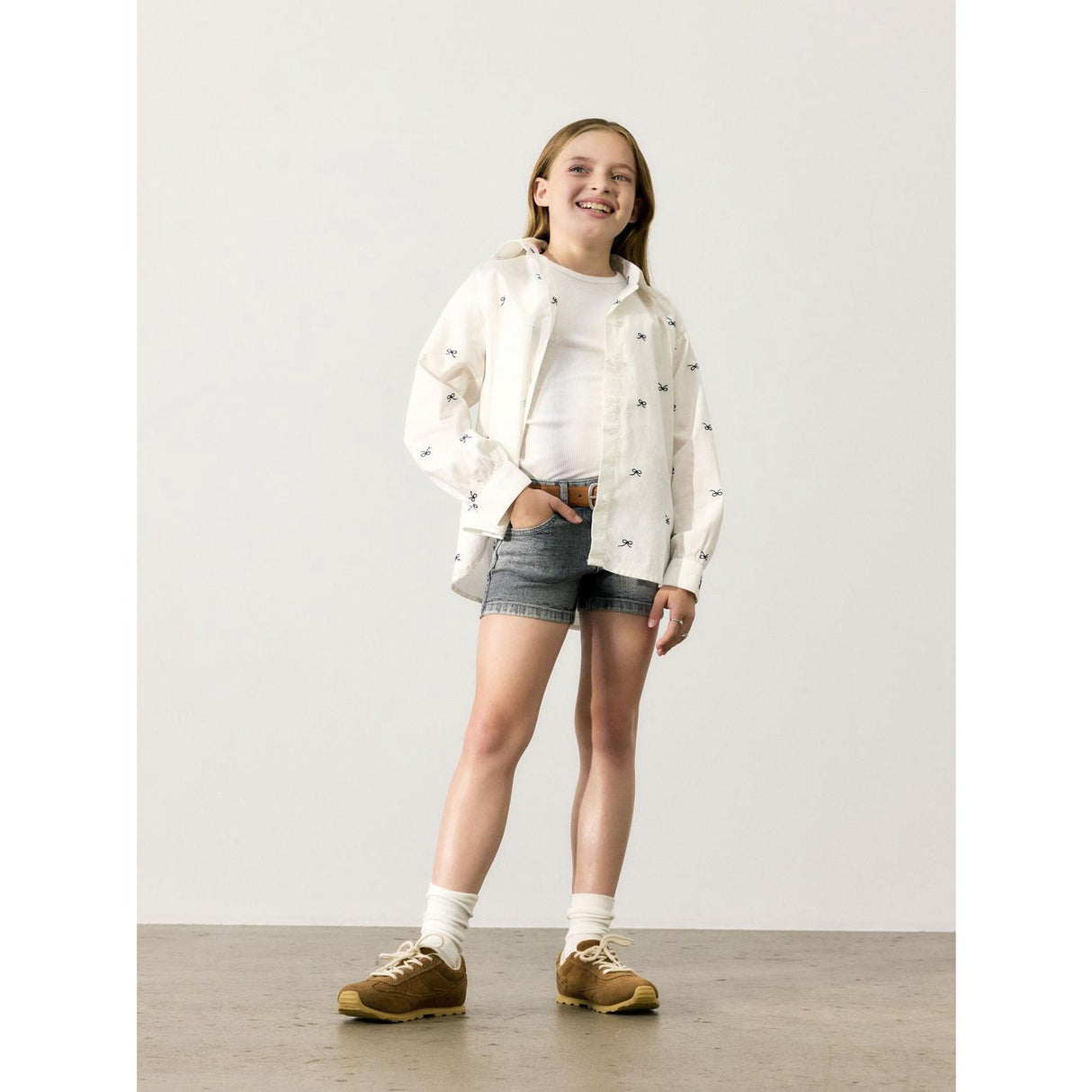 Name It Bright White Bow Filippas Oversize Long Shirt