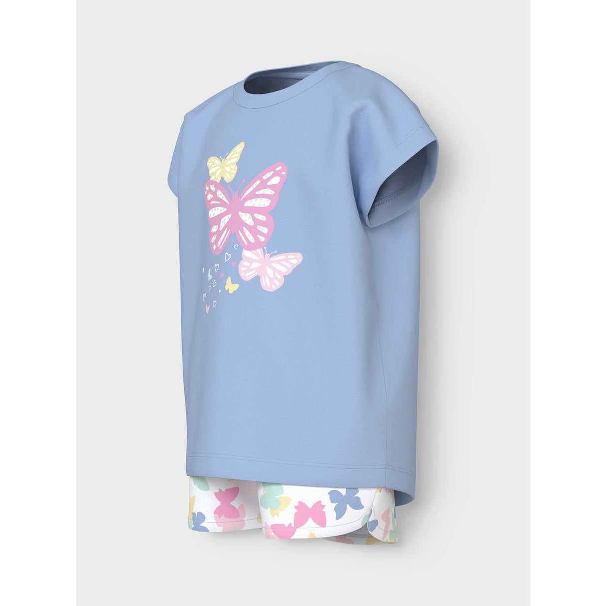 Name It Chambray Blue Butterflies Vigea Shorts Set
