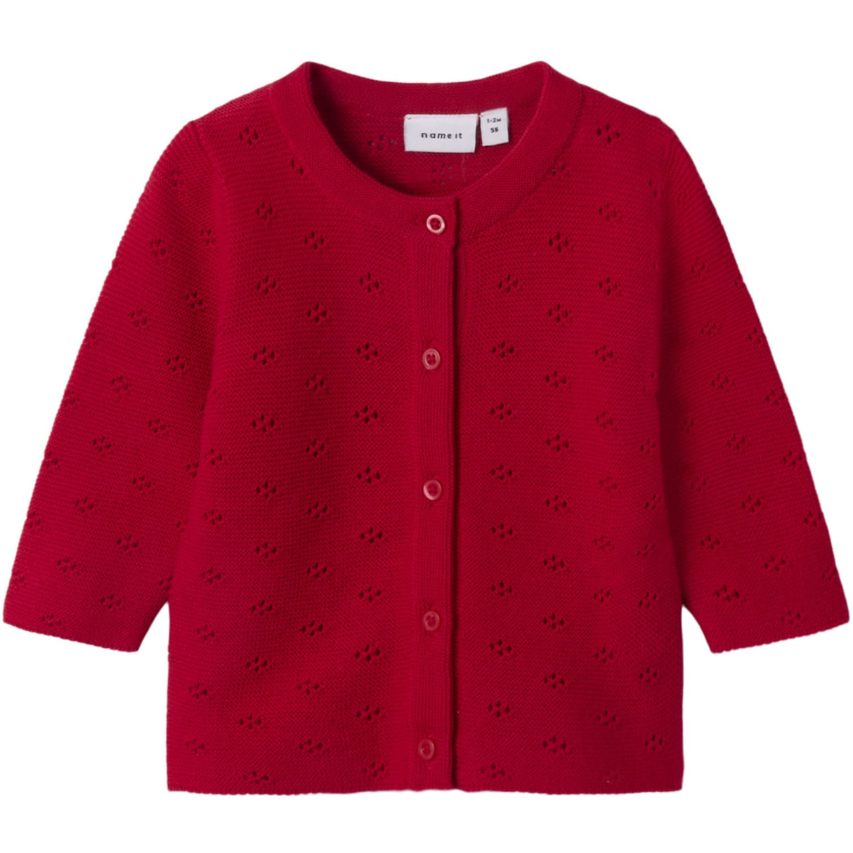 Name It Lipstick Red Fie Knit Cardigan