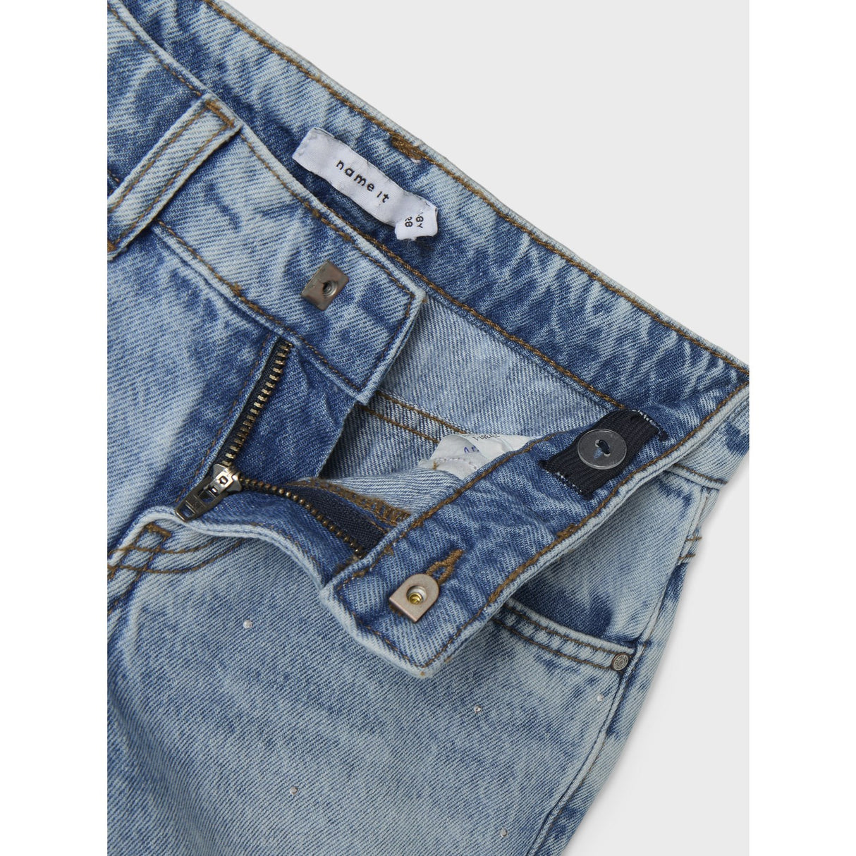 Name It Medium Blue Denim Rose Regular Denim Shorts Noos