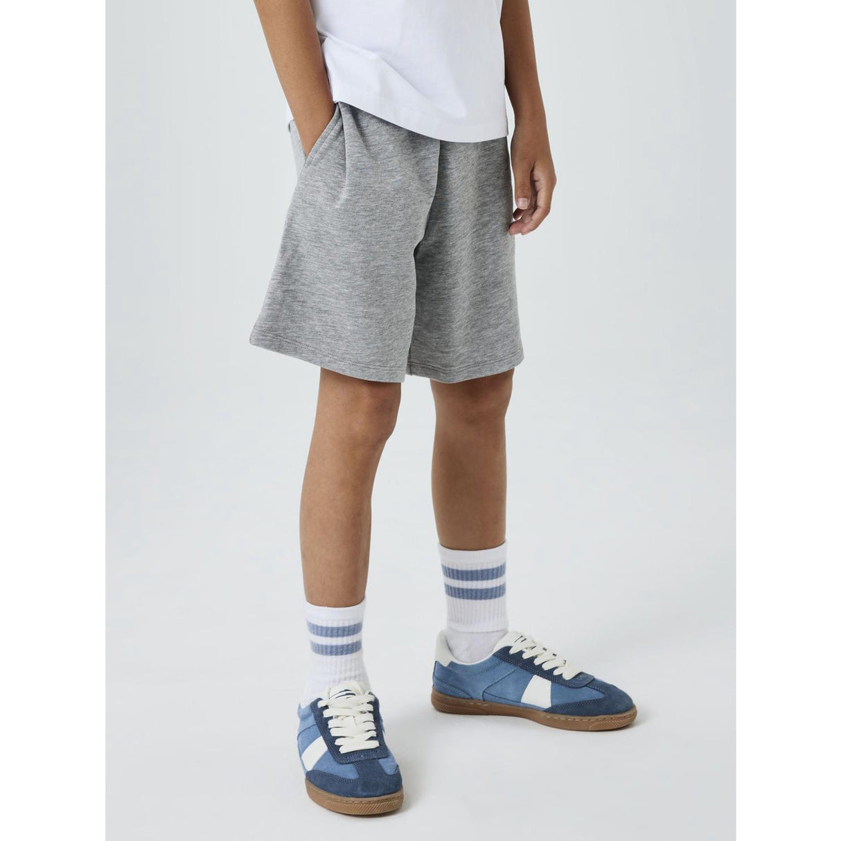 Name It Grey Melange Cyber Sweat Shorts Noos