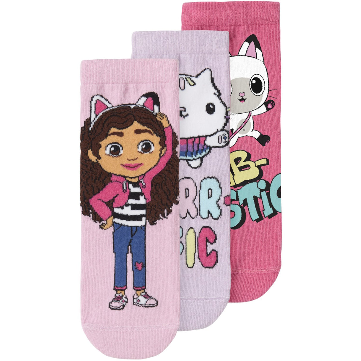 Name It Orchid Bloom Mellow Gabby's Dollhouse 3-Pack Socks
