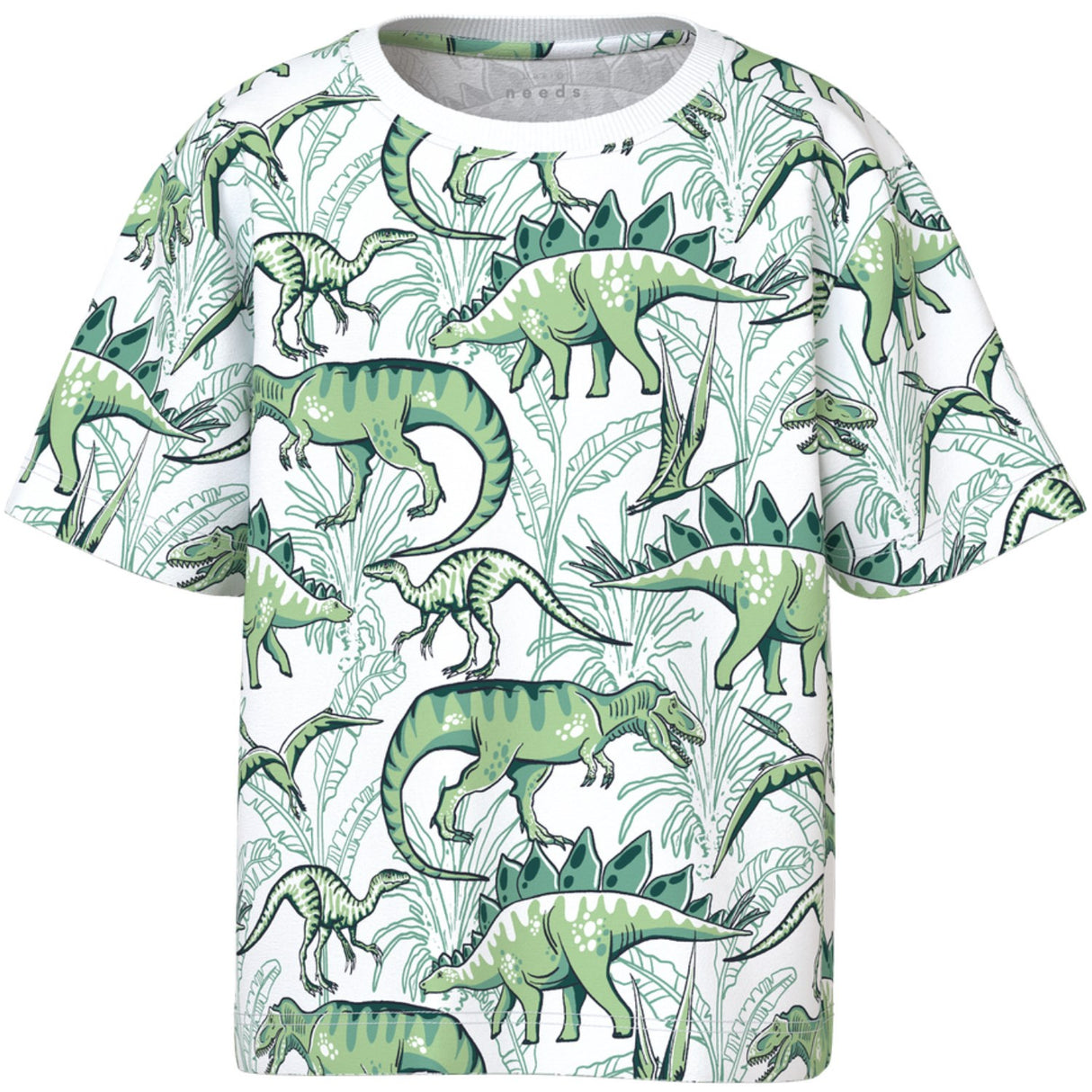 Name It Bright White Palm Dino Valther Regular T-Shirt