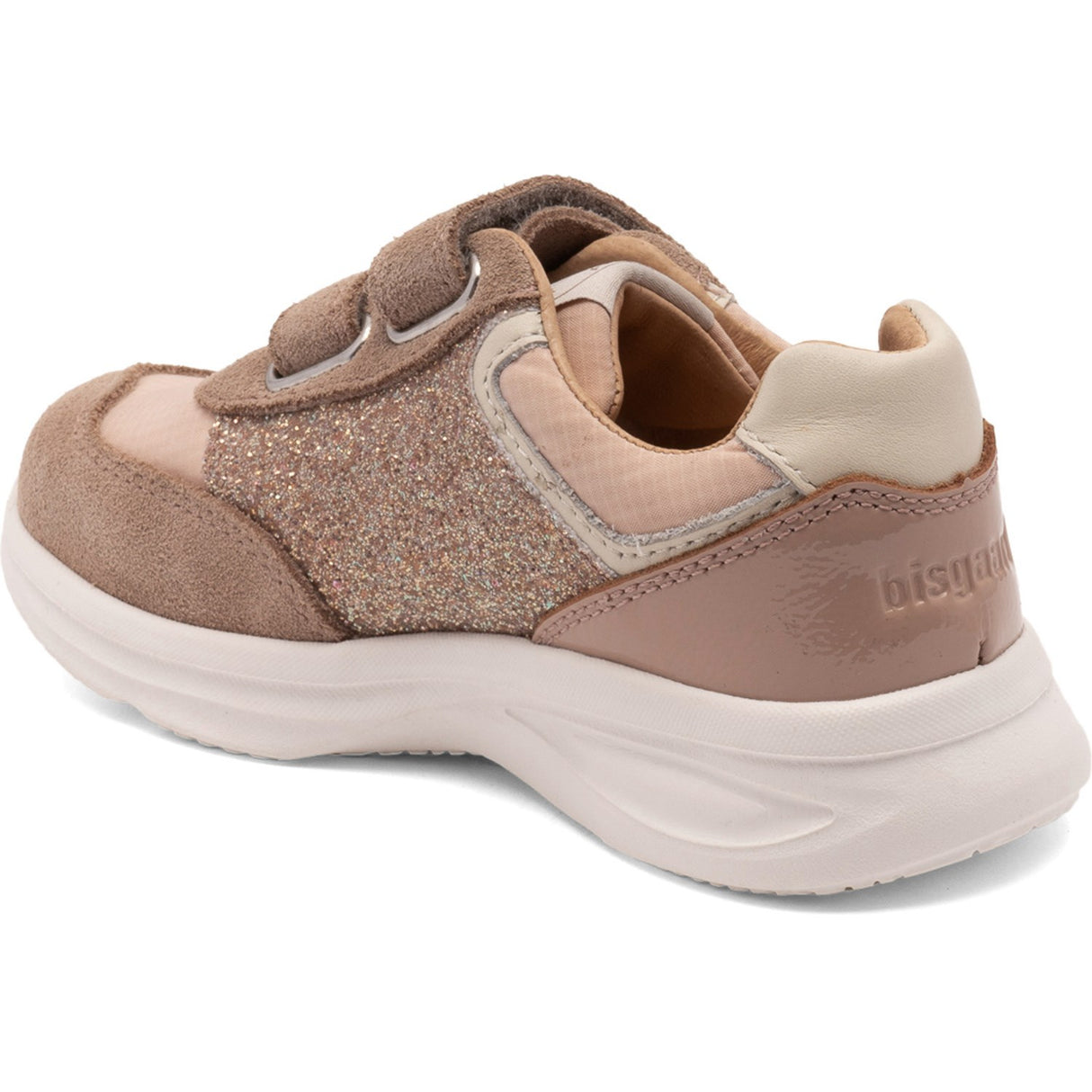 Bisgaard Taupe Glitter Yuki Glitter Velcro Shoe