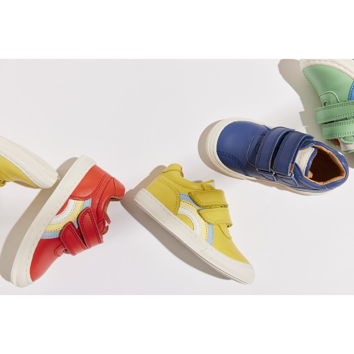 Bisgaard Deep Blue Rainbow Low Velcro Shoe