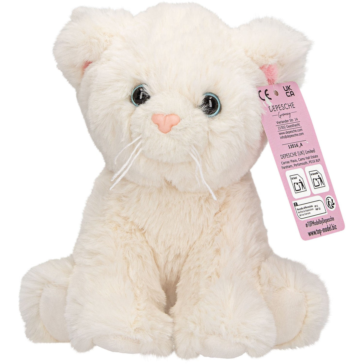 TOPModel White Plush Cat 16 cm