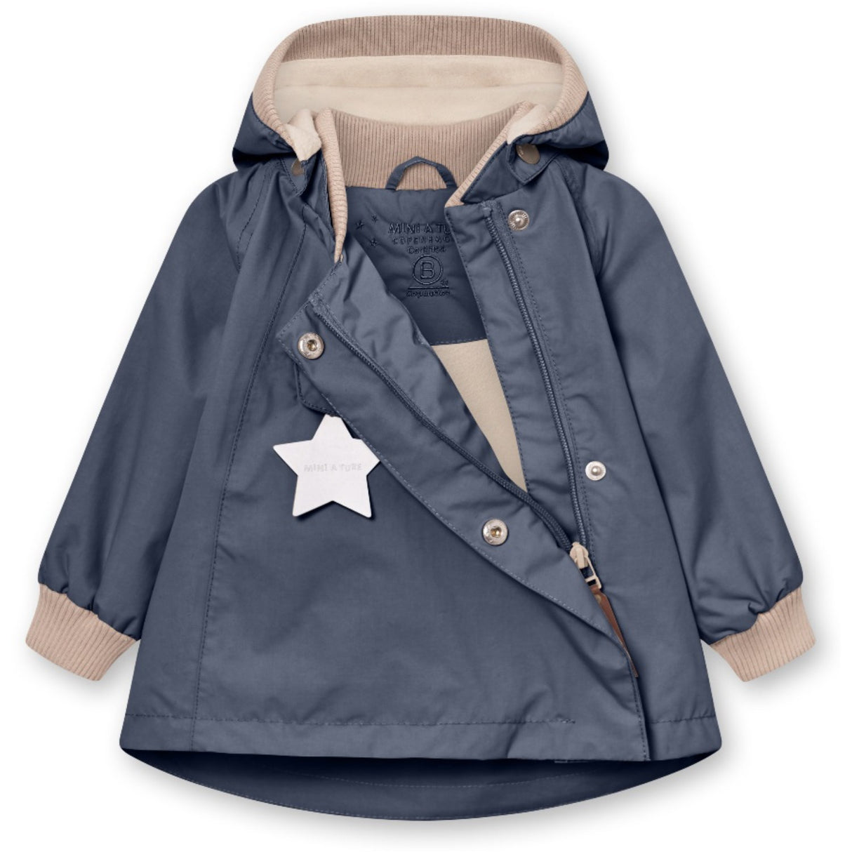 Mini A ture Ombre Blue Wai Fleece Lined Spring Jacket. GRS