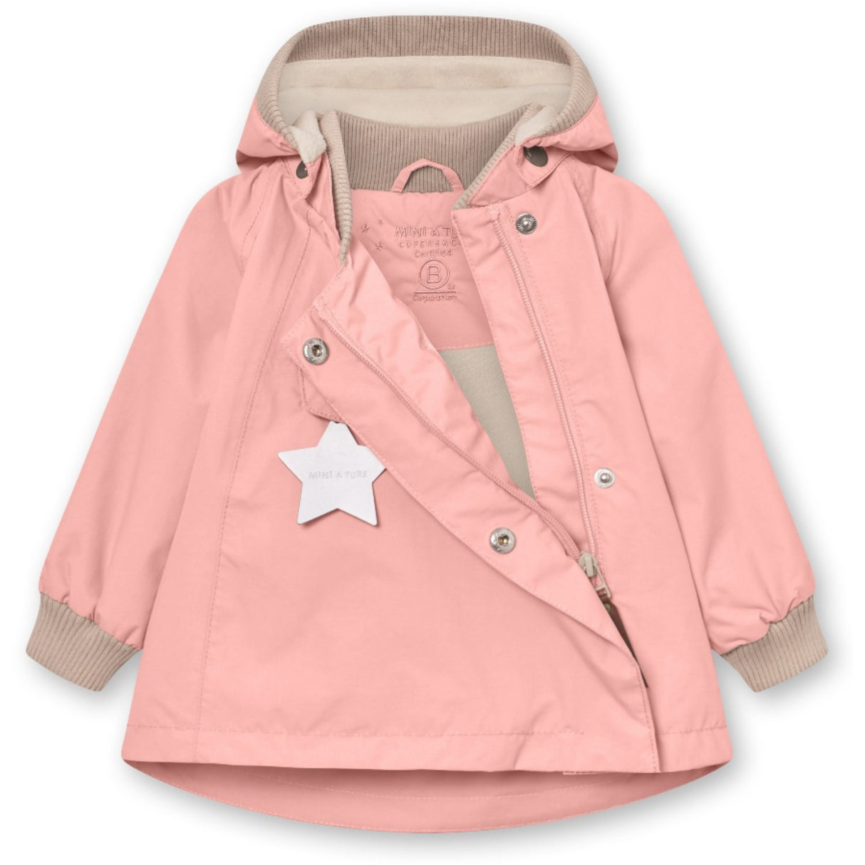 Mini A ture Rose Tan Wai Fleece Lined Spring Jacket. GRS