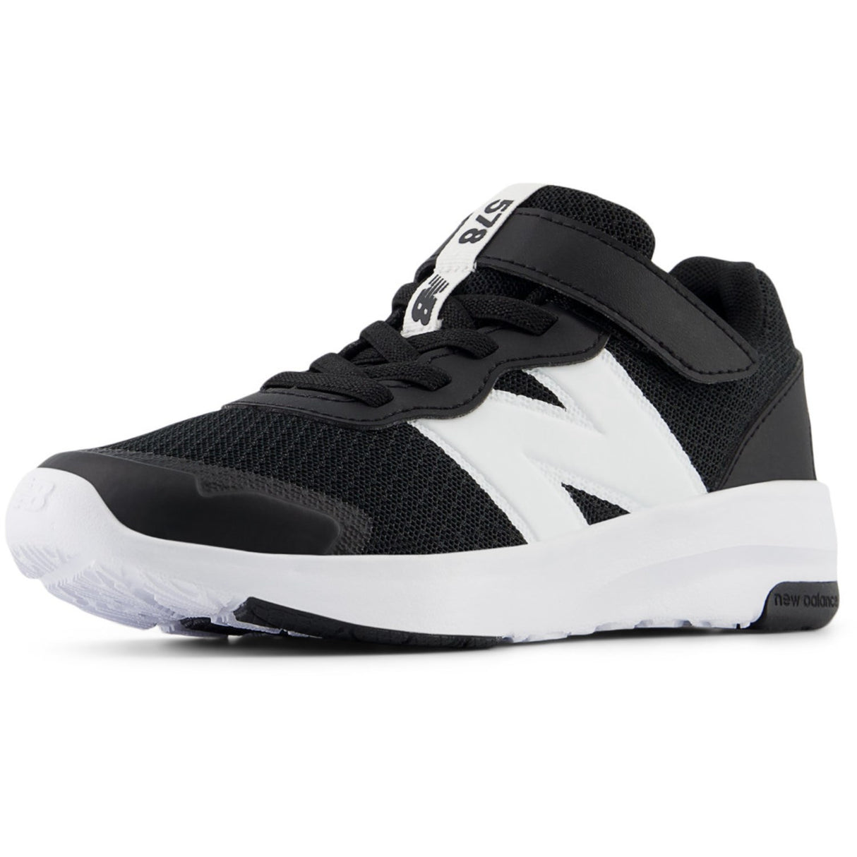 New Balance Black New Balance FreshFoam 578 Kids Bungee Lace With Top Strap