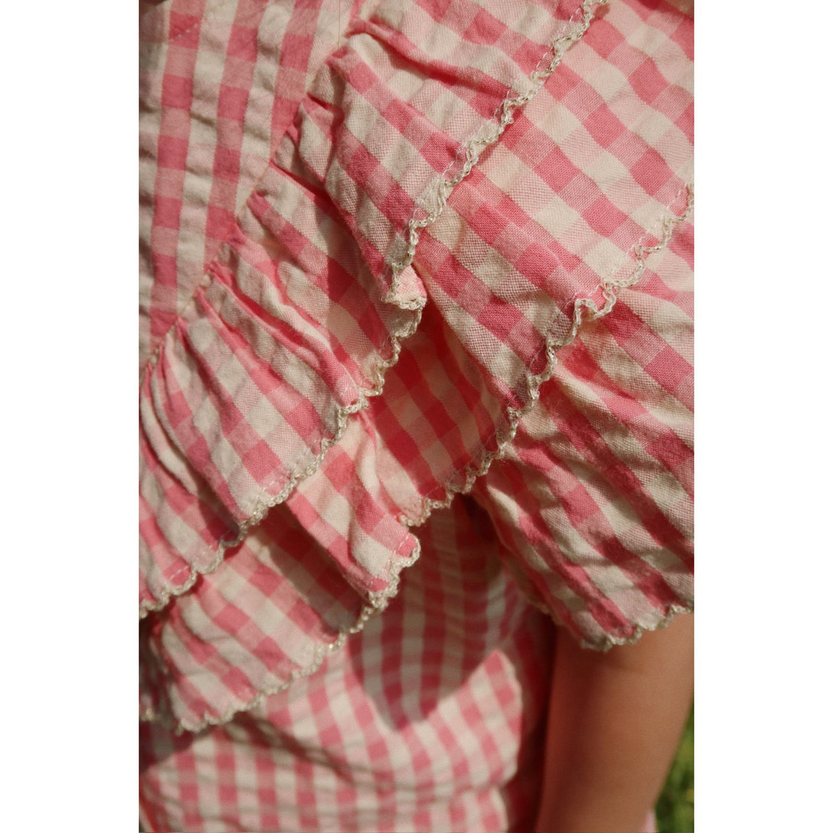 Konges Sløjd Flamingo Plume Check Kim Frill Ss Shirt Gots