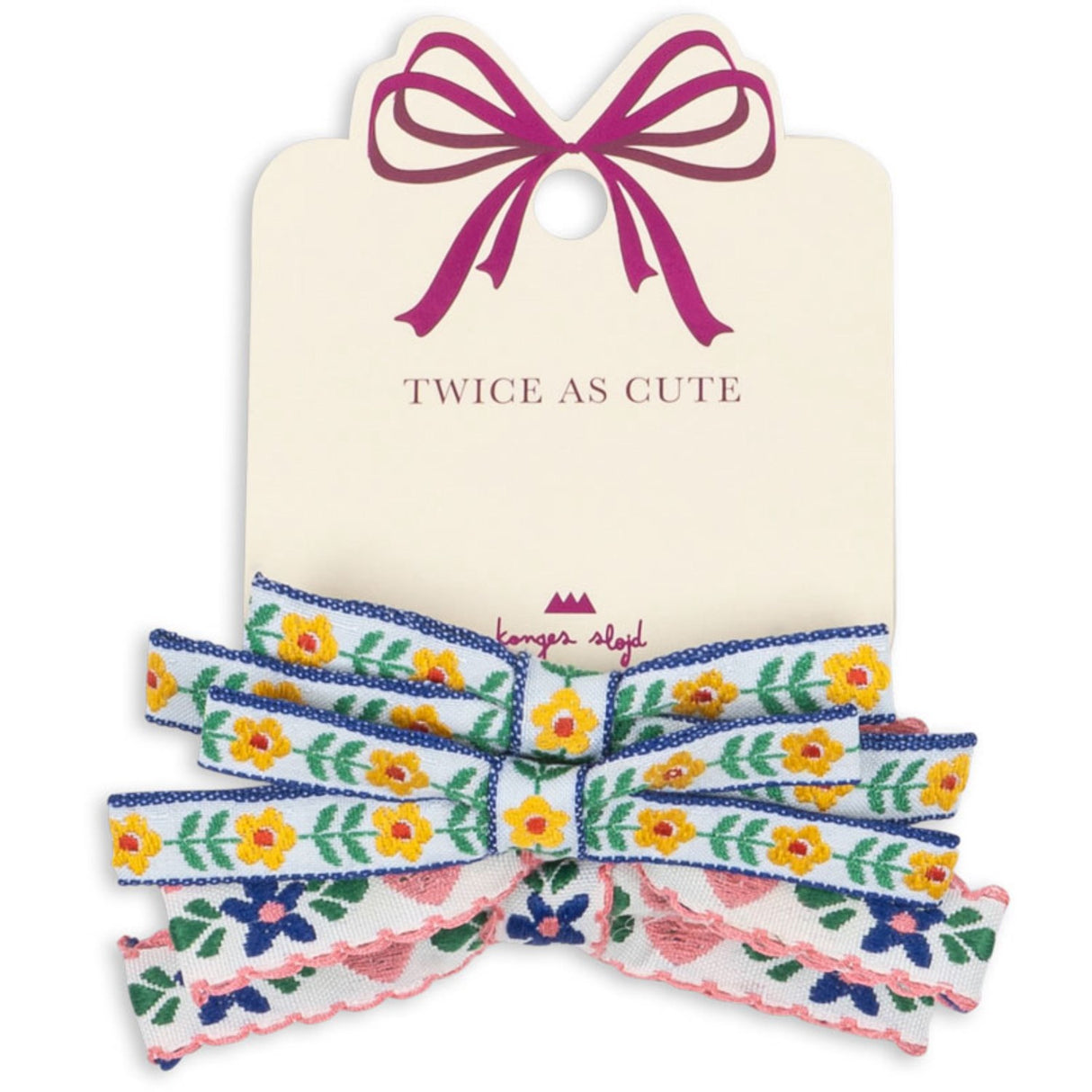 Konges Sløjd White/Rose 4 Pack Mini Bow Elastic