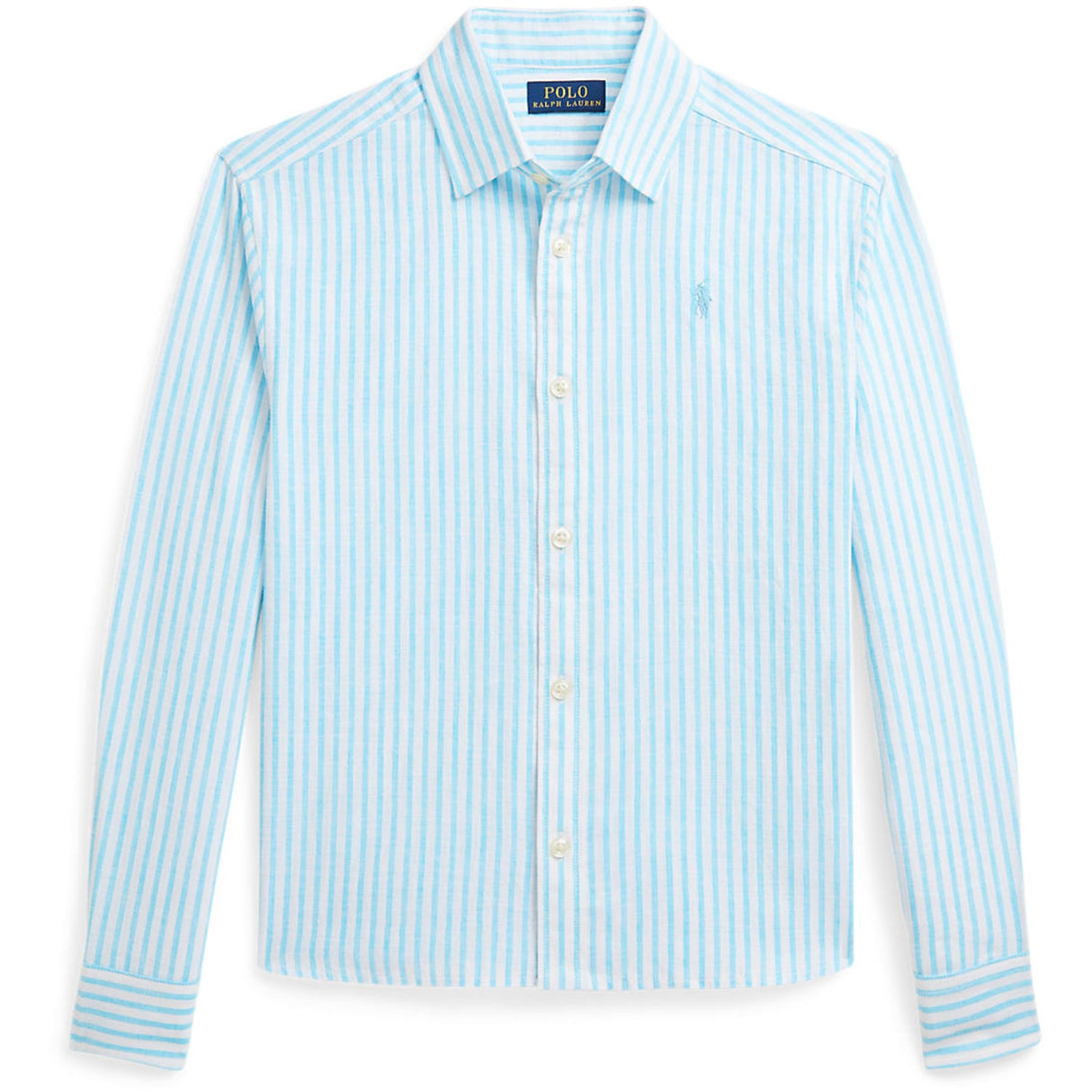 Polo Ralph Lauren Turquoise Nova/Whte Stripe Girl Button Front Shirt