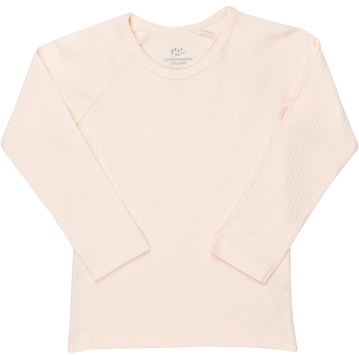 COPENHAGEN COLORS Soft Pink Rib Jersey Classic Longsleeve Blouse