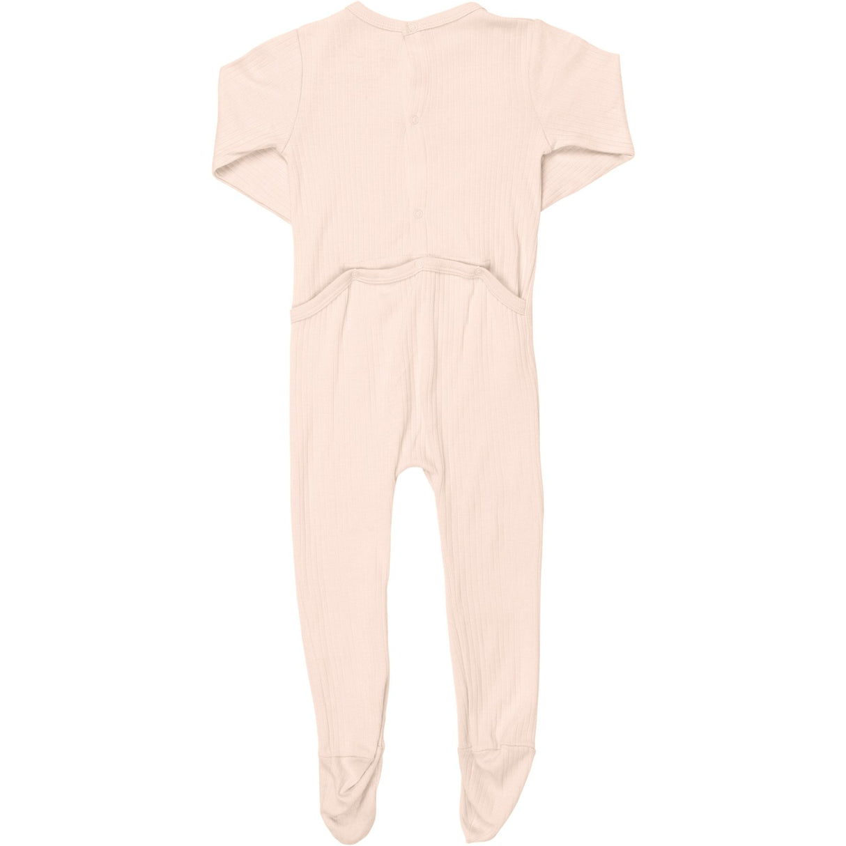 COPENHAGEN COLORS Soft Pink Rib Jersey Full Body W. Back Opening