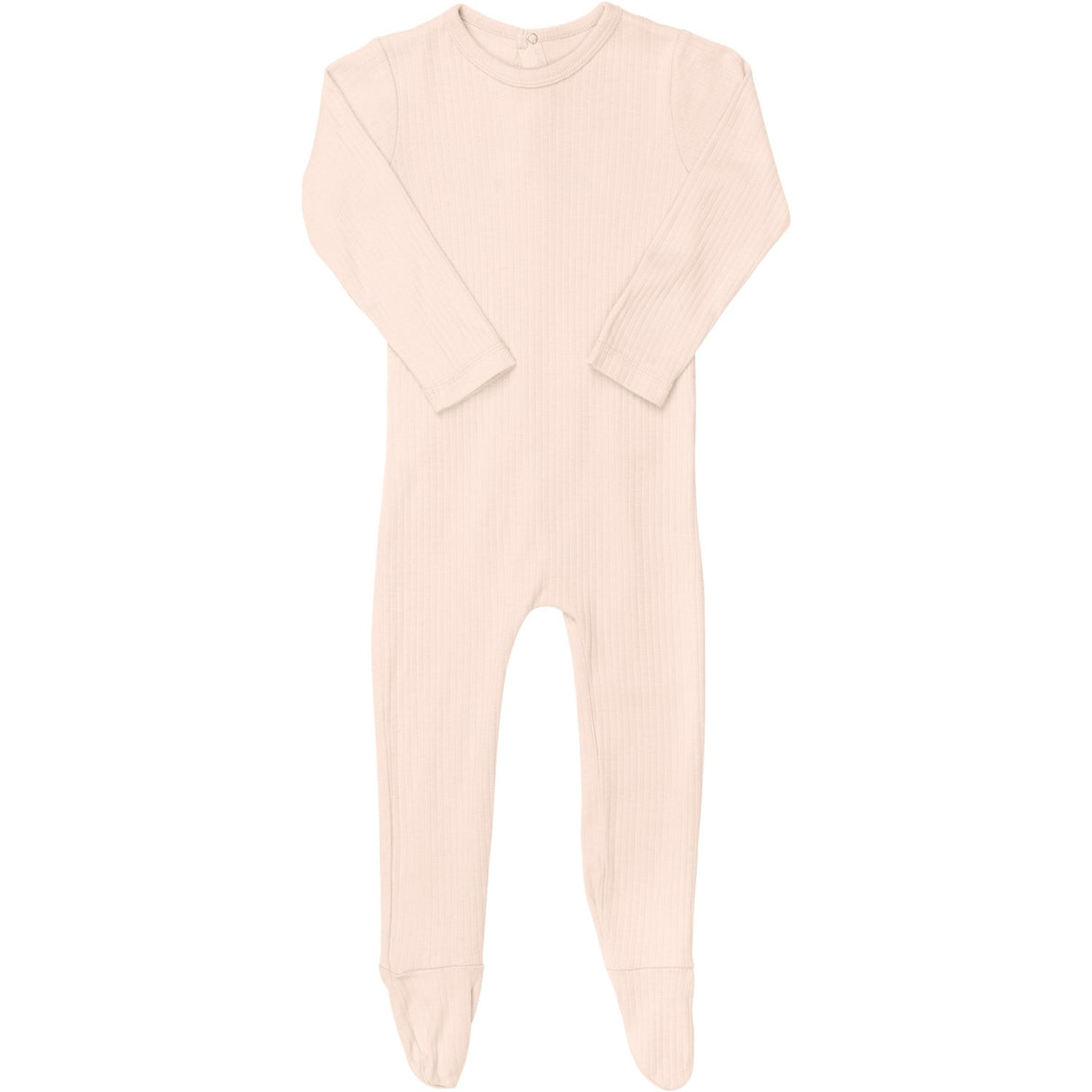 COPENHAGEN COLORS Soft Pink Rib Jersey Full Body W. Back Opening