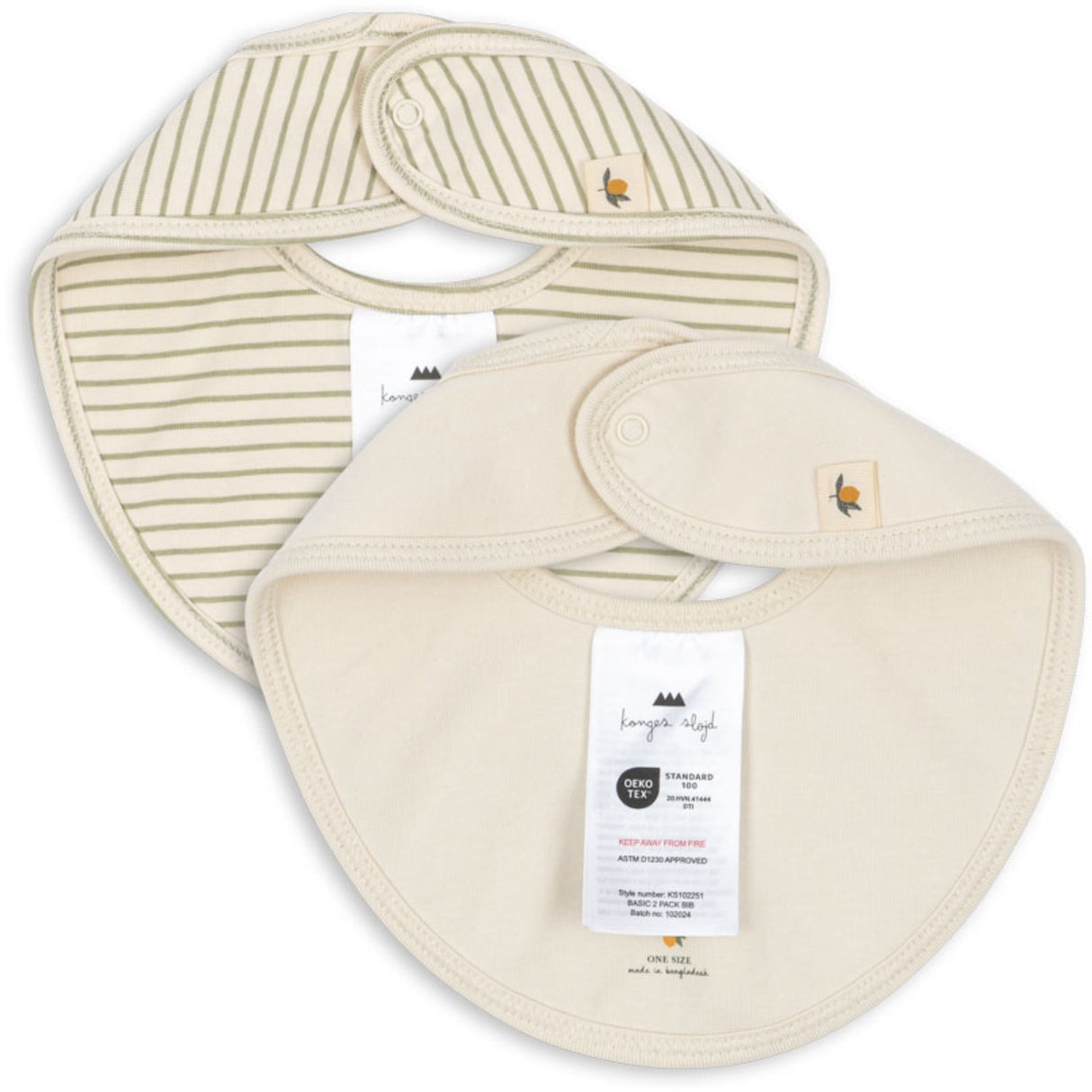 Konges Sløjd Tea Stripe Basic 2 Pack Bib