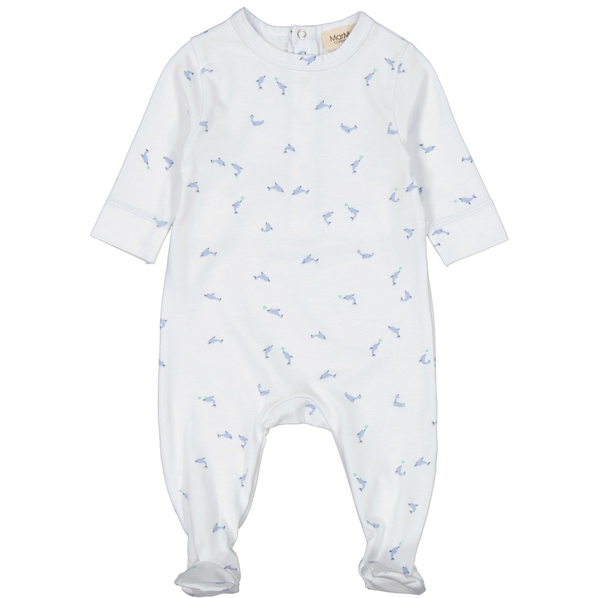 MarMar New Born Modal Smooth Print Dolphin Riova Romper