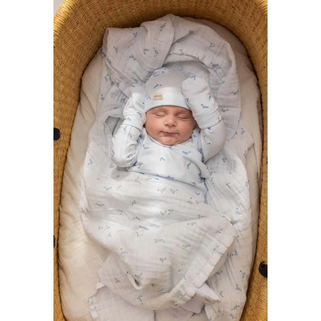 MarMar New Born Modal Smooth Print Dolphin Aiko Hat