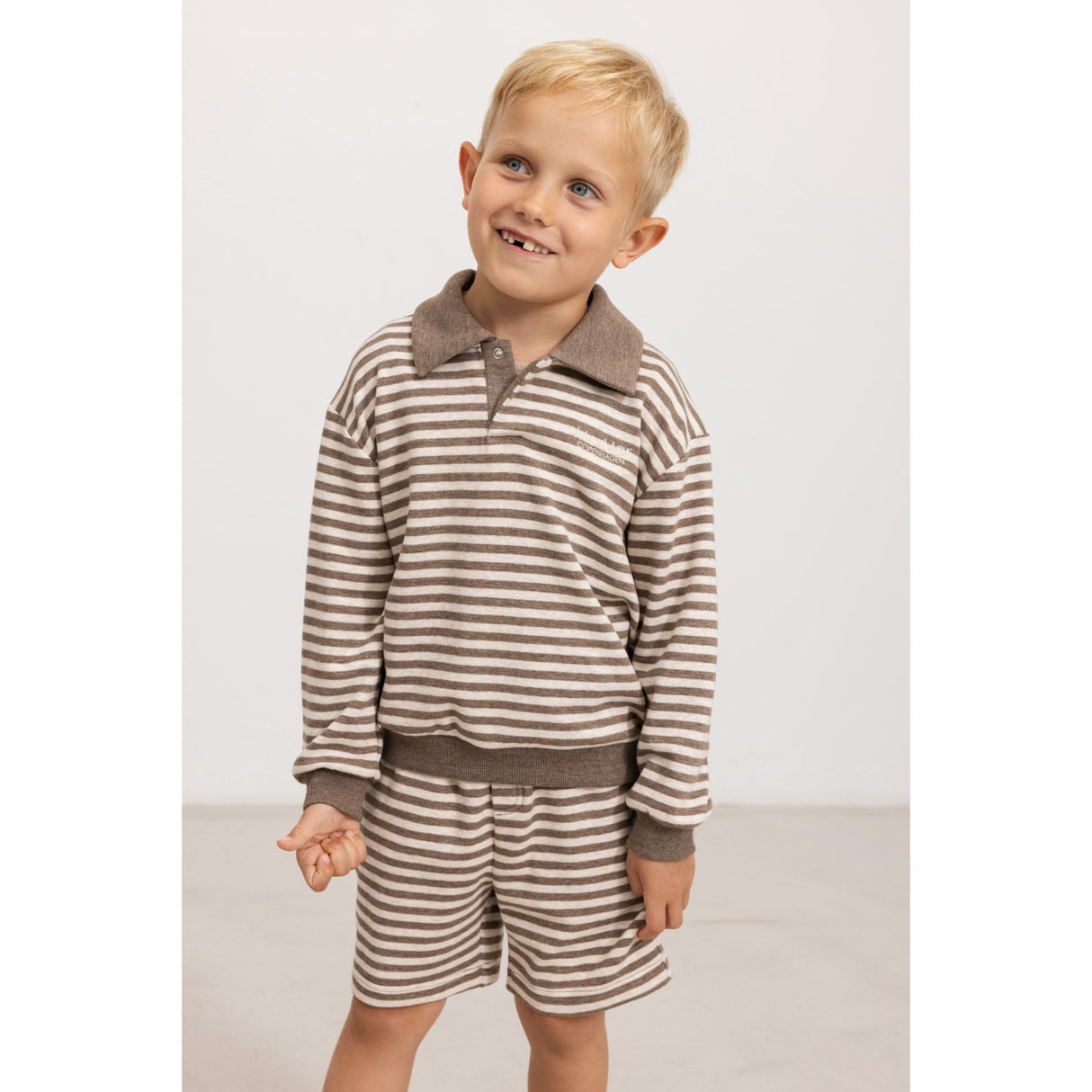 MarMar Modal Sweat Brown Stripe Melange Thanos Polo