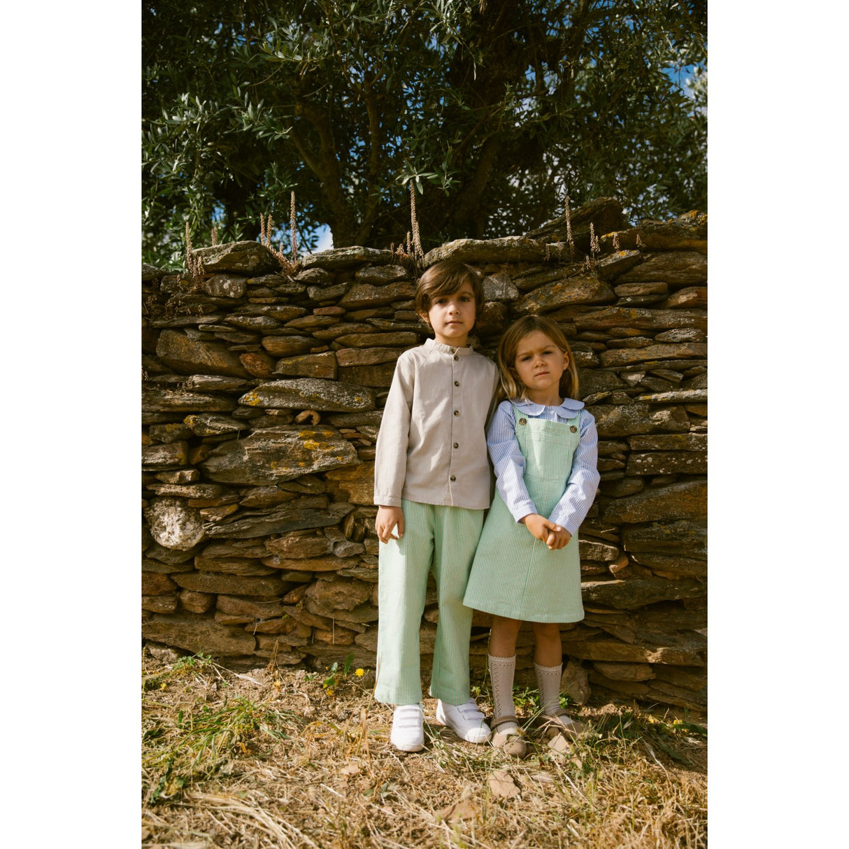 MarMar Soft Denim Cale Green Stripe Paloma Pants