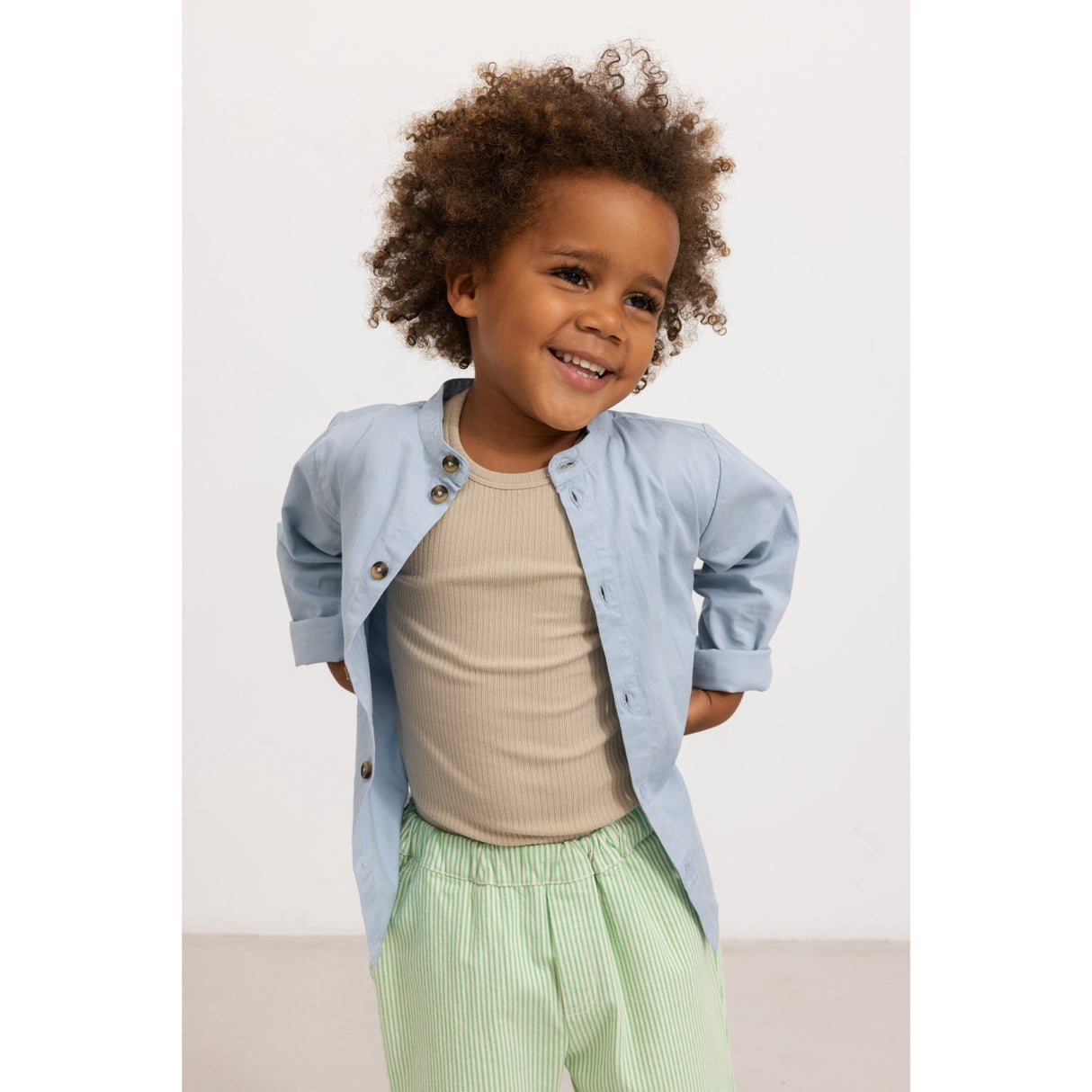 MarMar Soft Denim Cale Green Stripe Paloma Pants