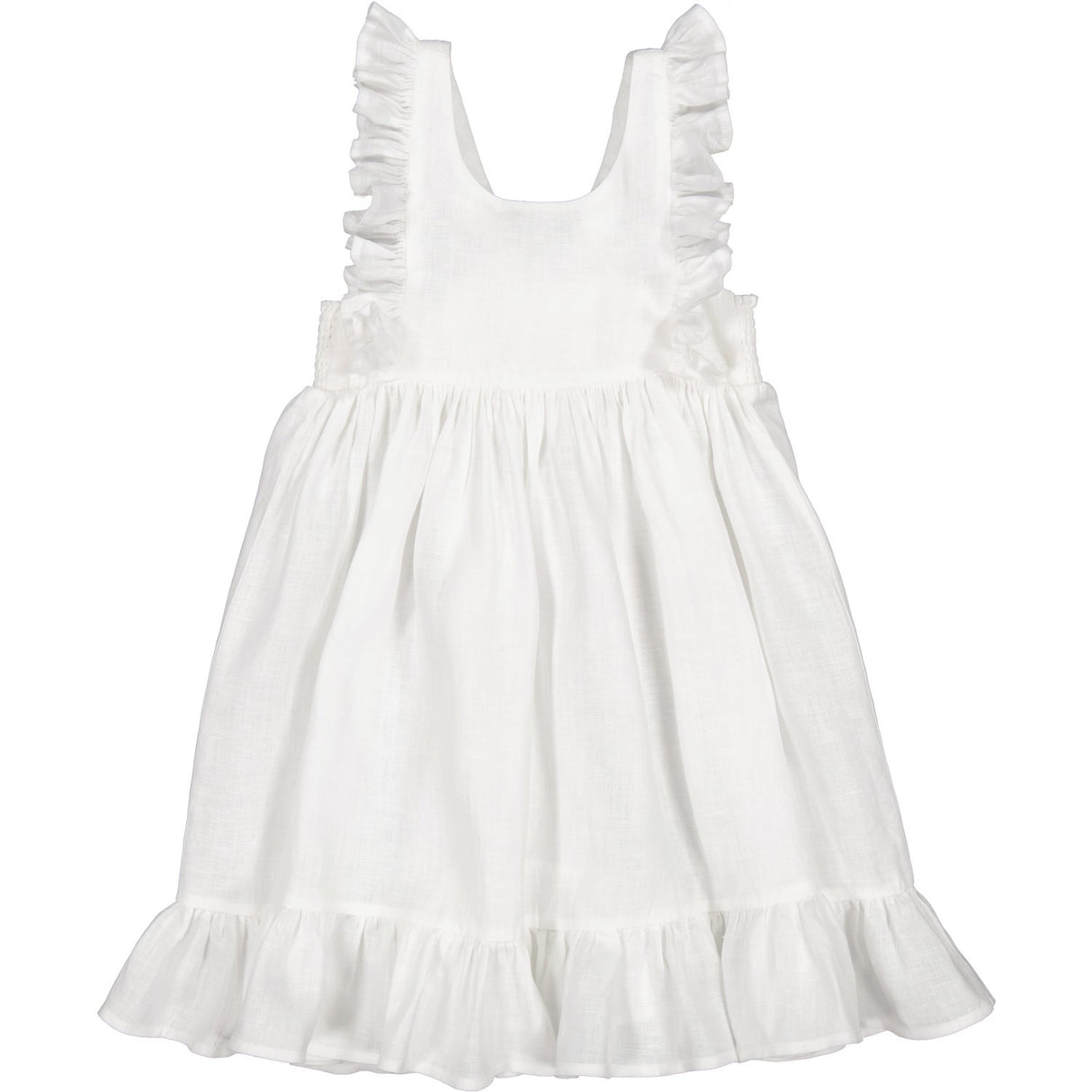 MarMar Linen White Danita Frill Dress