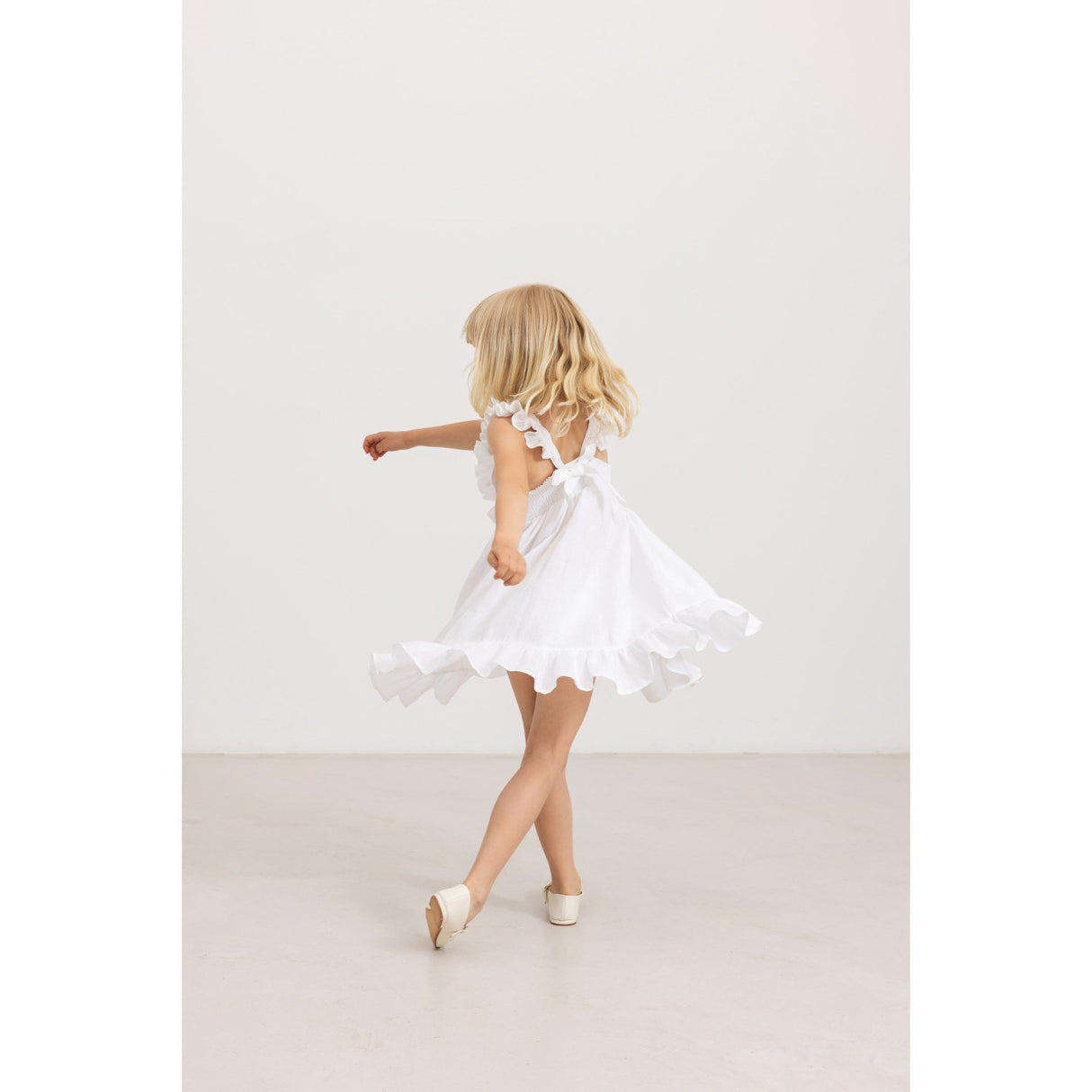 MarMar Linen White Danita Frill Dress