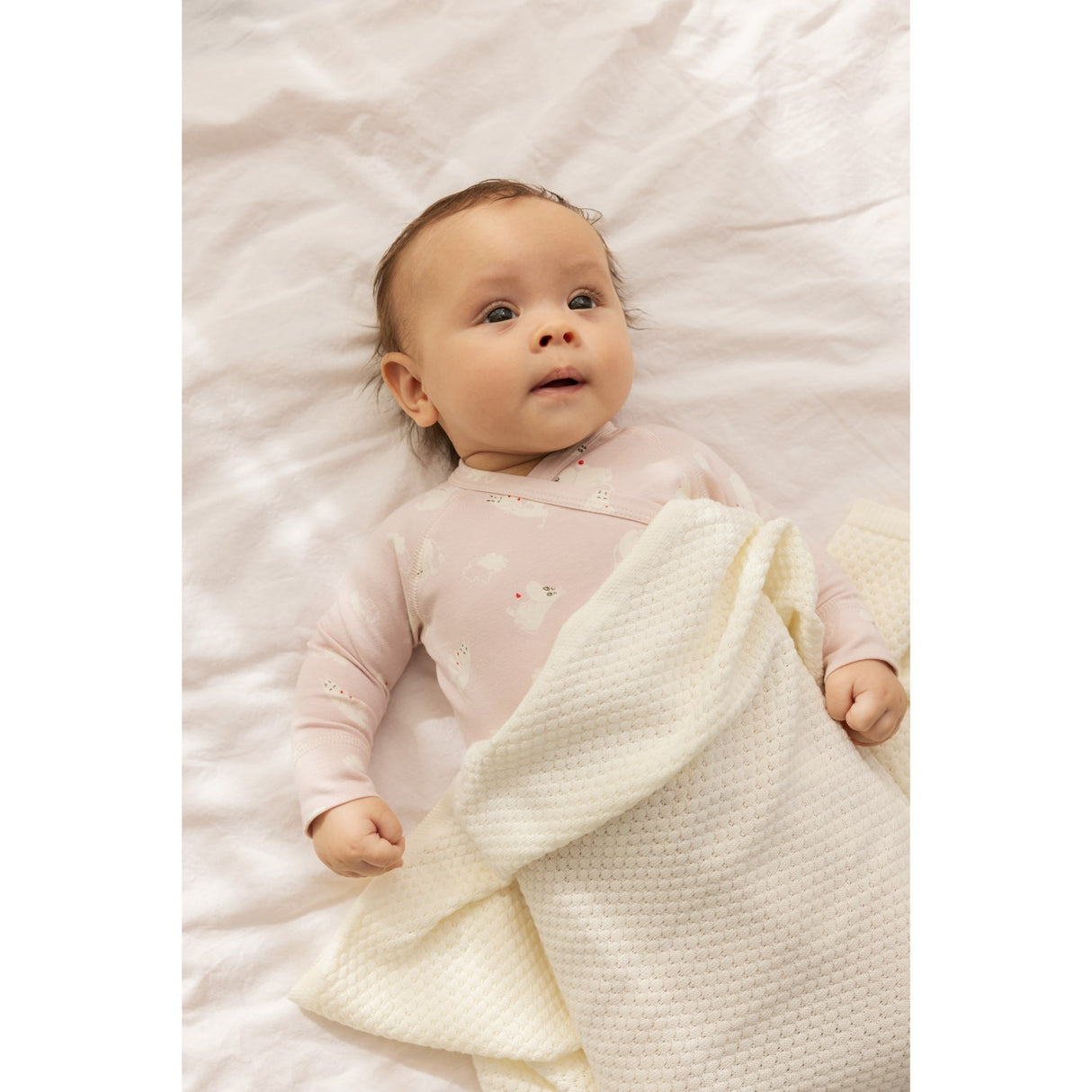 MarMar New Born Modal Mix Honeycomb Gentle White Alia Accessories Blanket