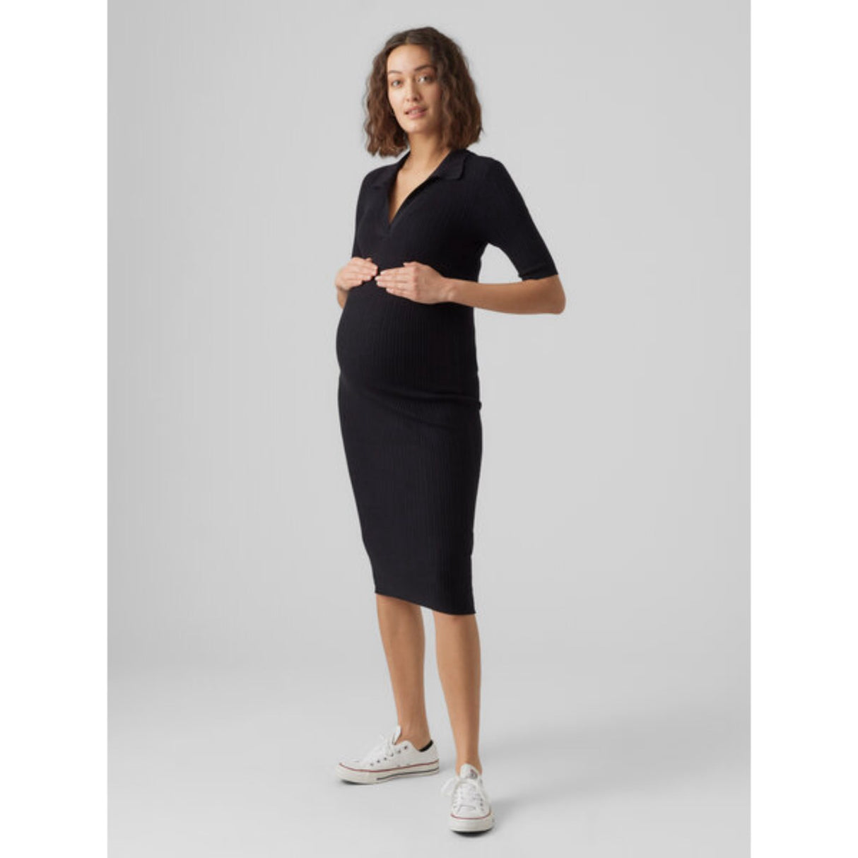 Vero Moda Maternity Black Holly Polo Dress Noos