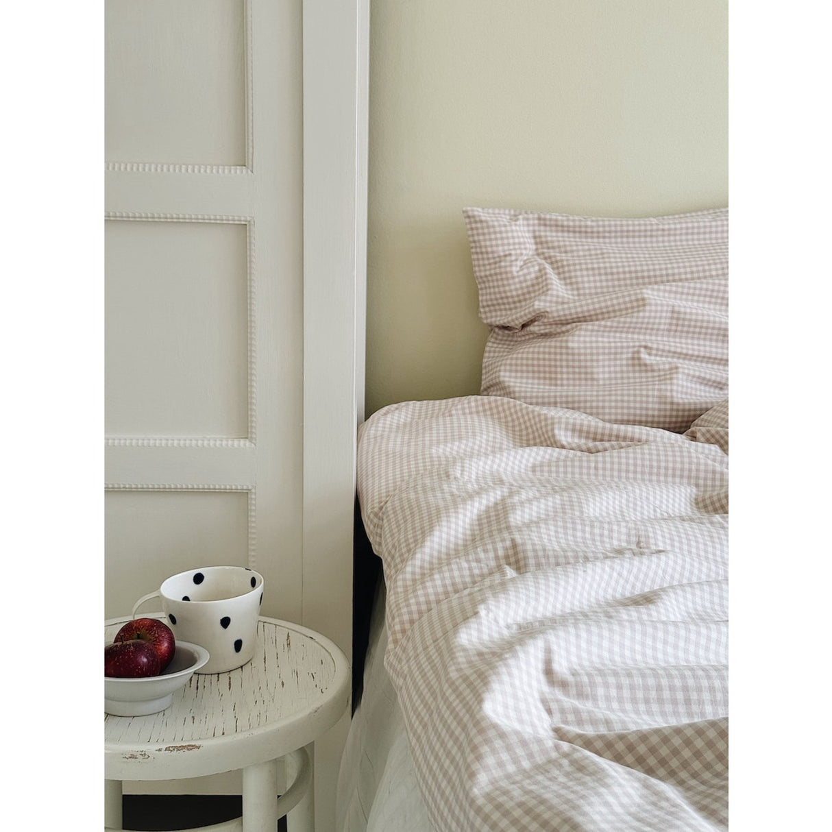 Lalaby Beige Gingham Classic Full Size Bedding