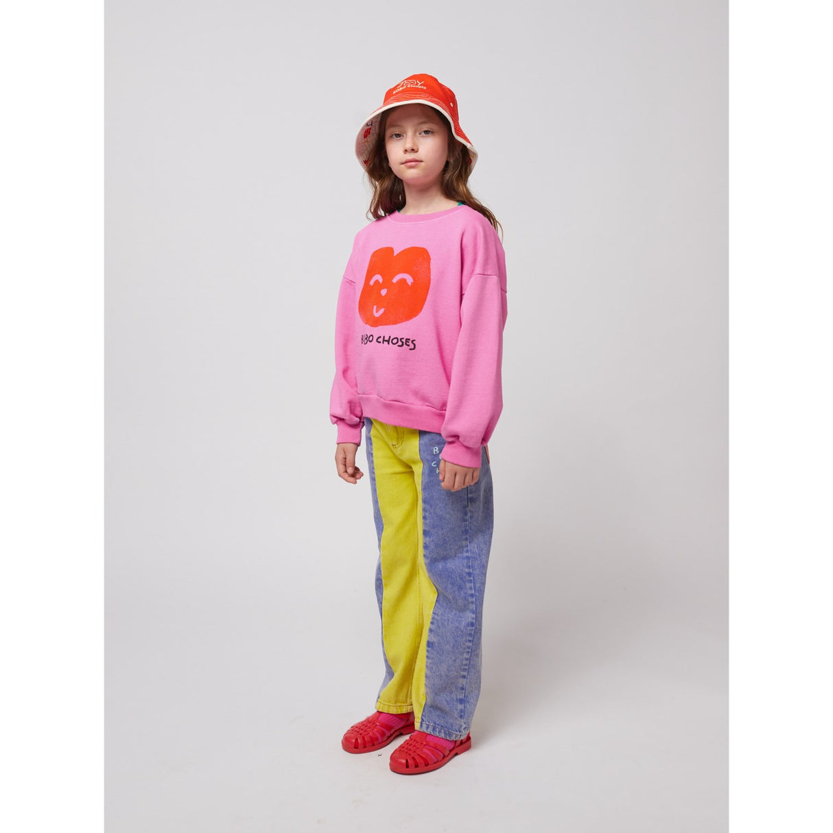 Bobo Choses Fuchsia Joyful Face Sweatshirt