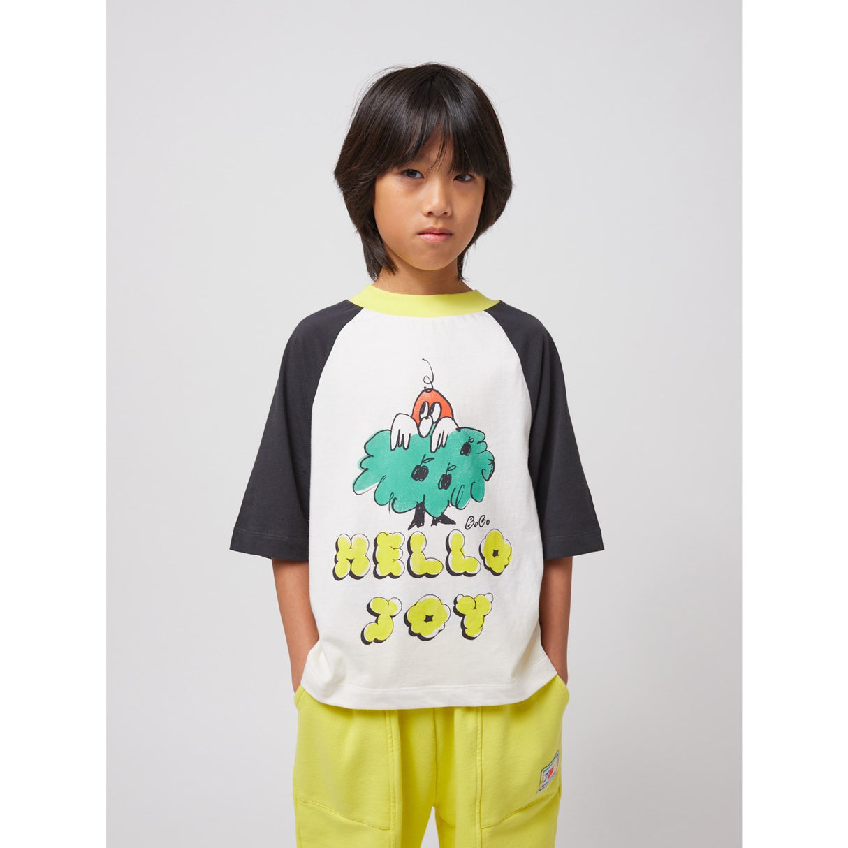 Bobo Choses Offwhite Hello Joy Ranglan Sleeves T-Shirt