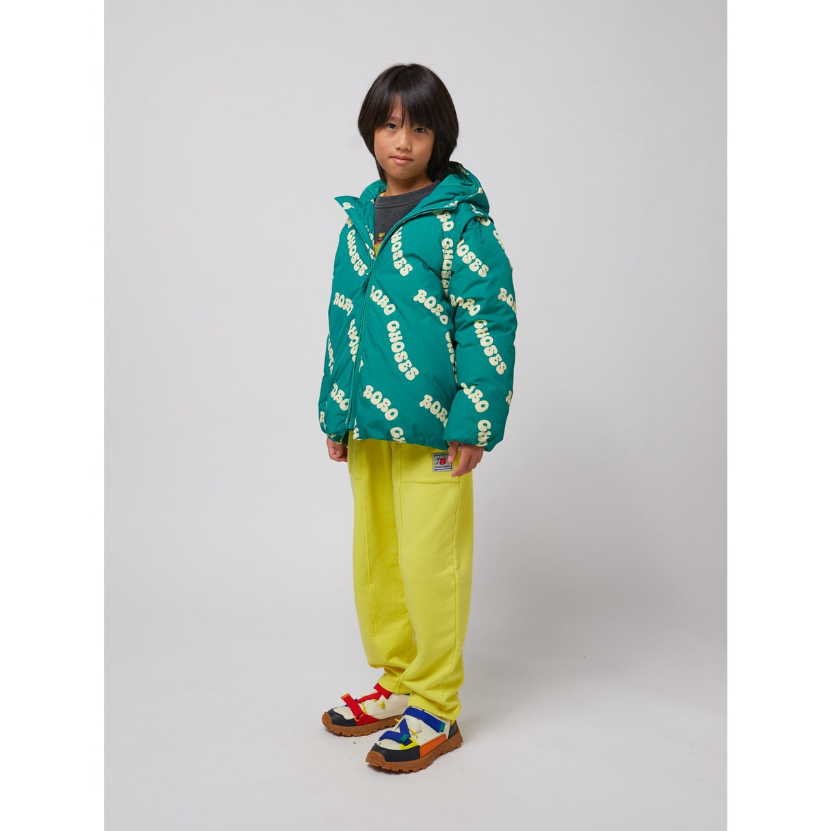Bobo Choses Green Wavy Bobo Choses All Over Light Padded Anorak