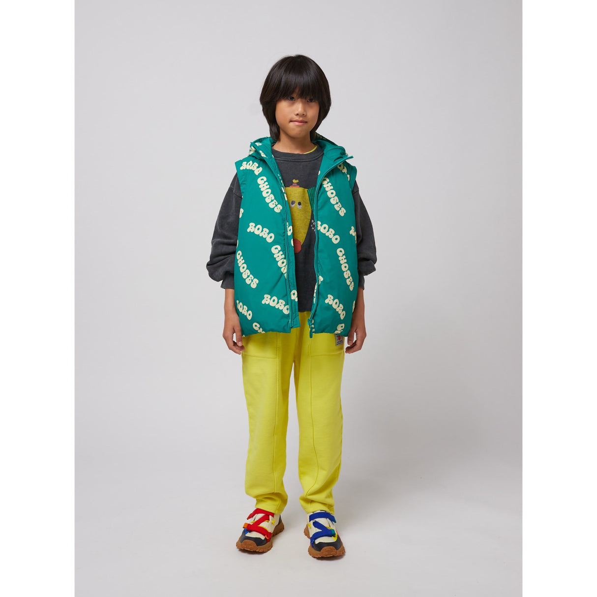 Bobo Choses Green Wavy Bobo Choses All Over Light Padded Anorak