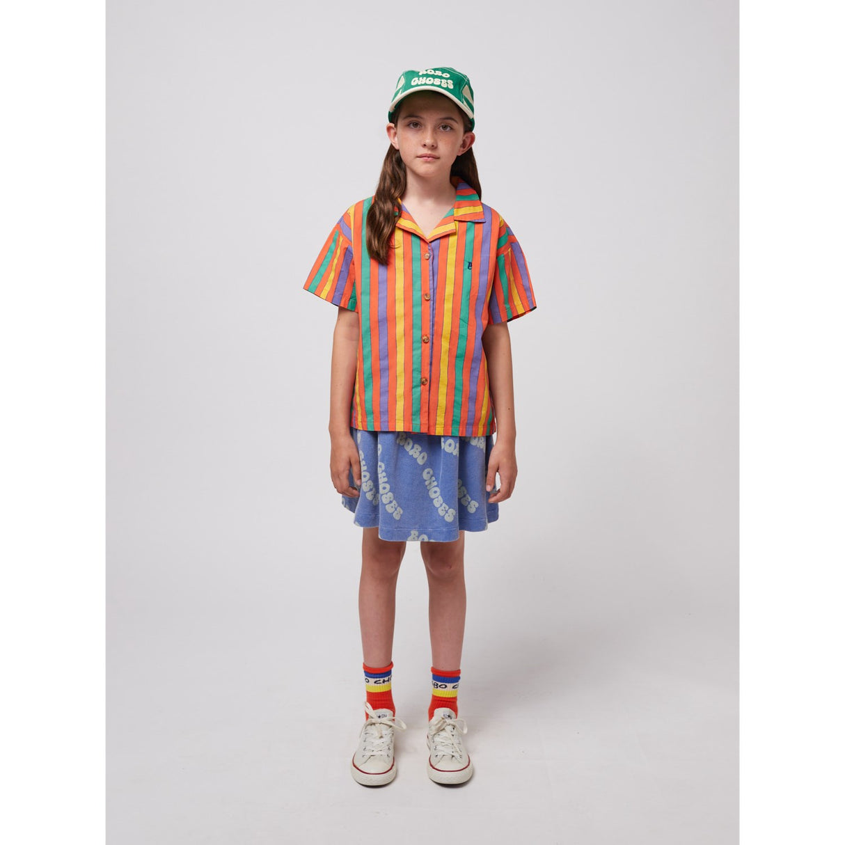 Bobo Choses Blue Wavy Bobo Choses All Over Waffle Skirt