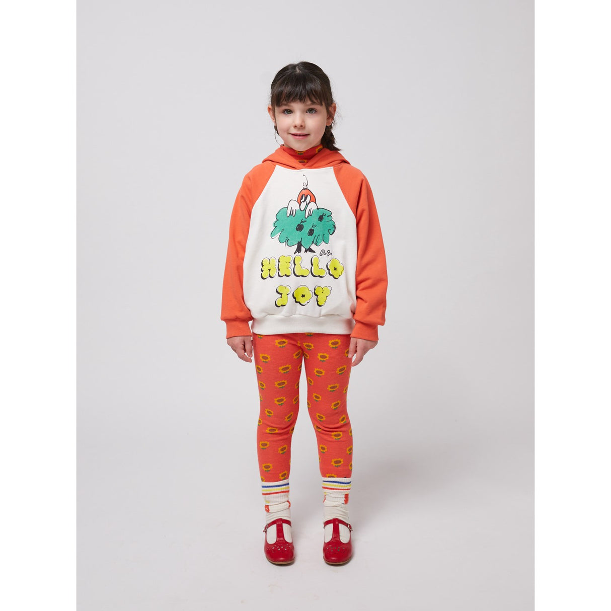 Bobo Choses Multicolor Hello Joy Ranglan Sleeves Hoodie