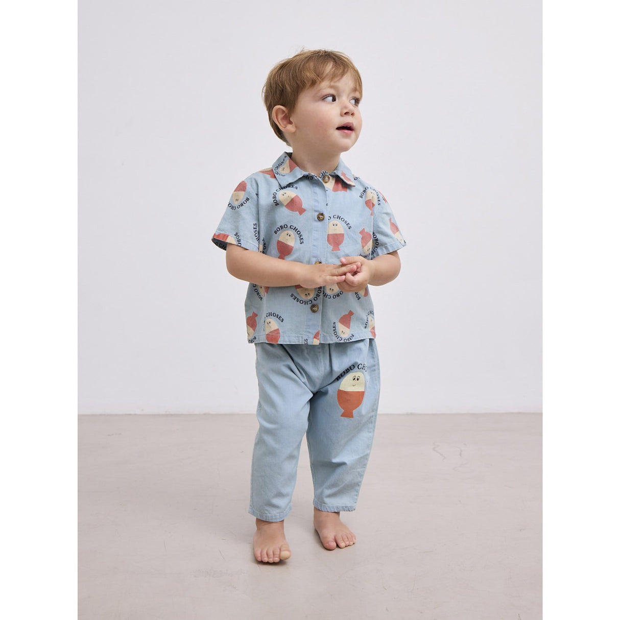 Bobo Choses Light Blue Morning Egg Denim Pants