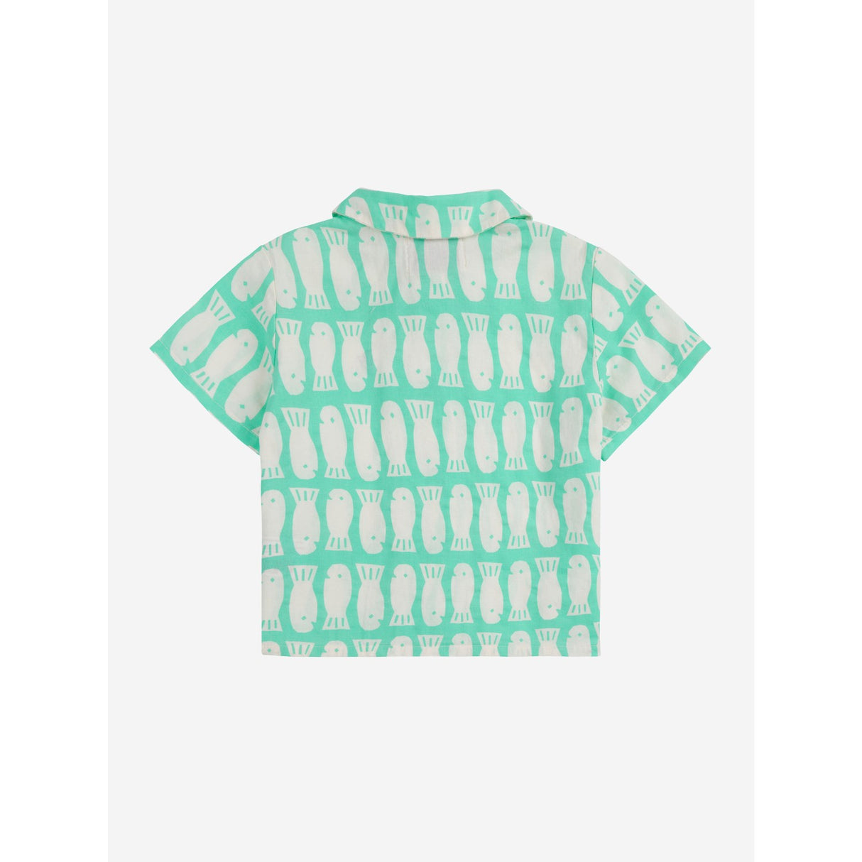 Bobo Choses Light Green Lucky Fish All Over Woven Shirt