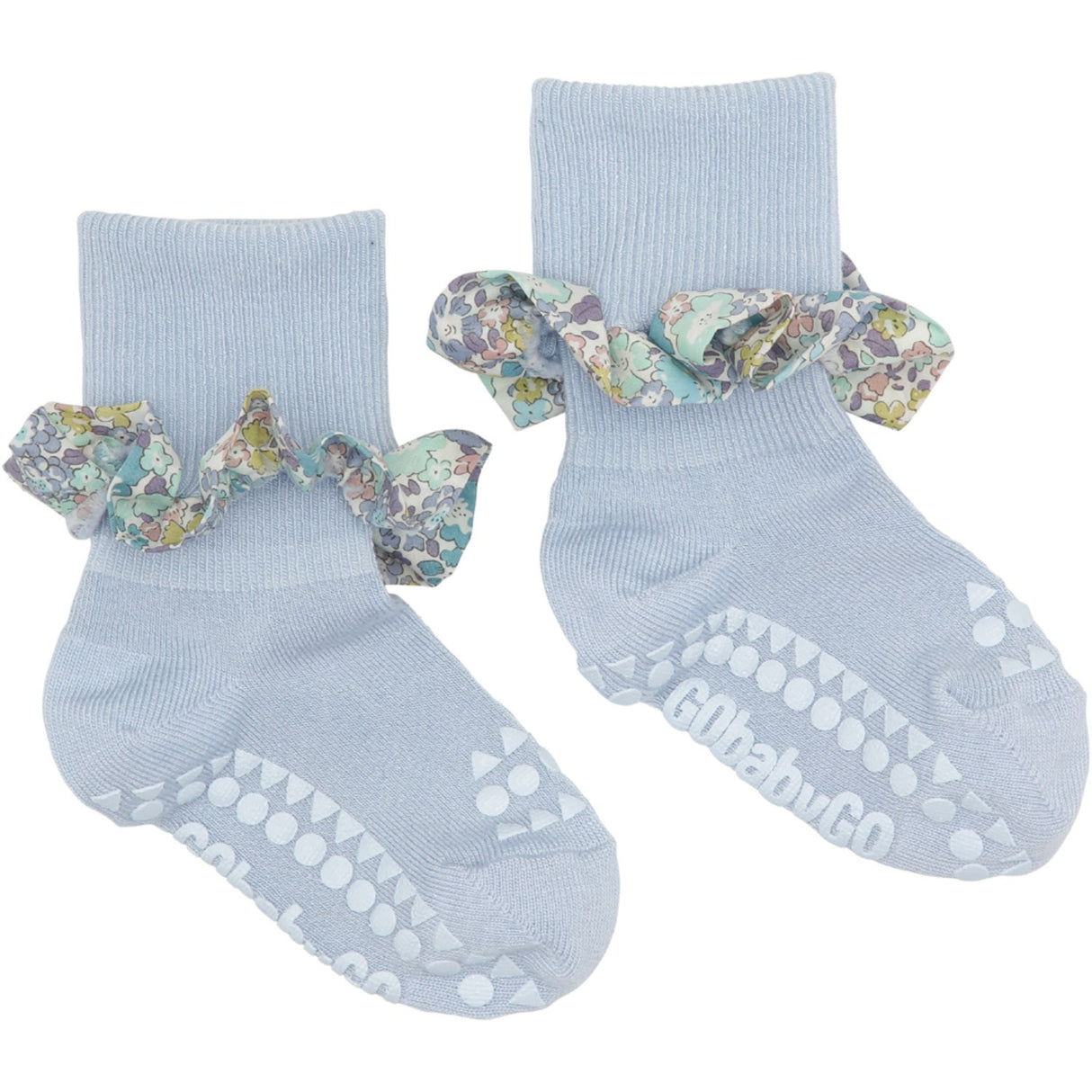 Gobabygo Sky Blue / Michelle Purple Non-slip Socks Bamboo / Liberty