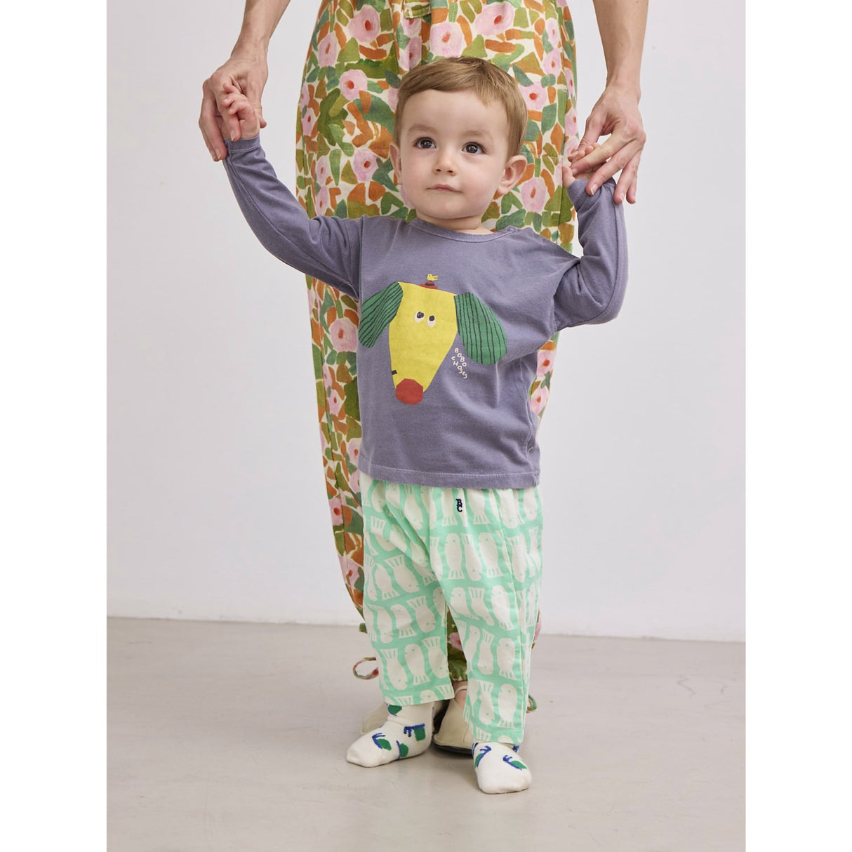 Bobo Choses Light Green Lucky Fish All Over Woven Harem Pants