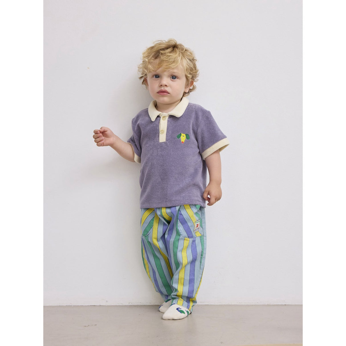 Bobo Choses Light Blue Multicolor Stripes Denim Pants