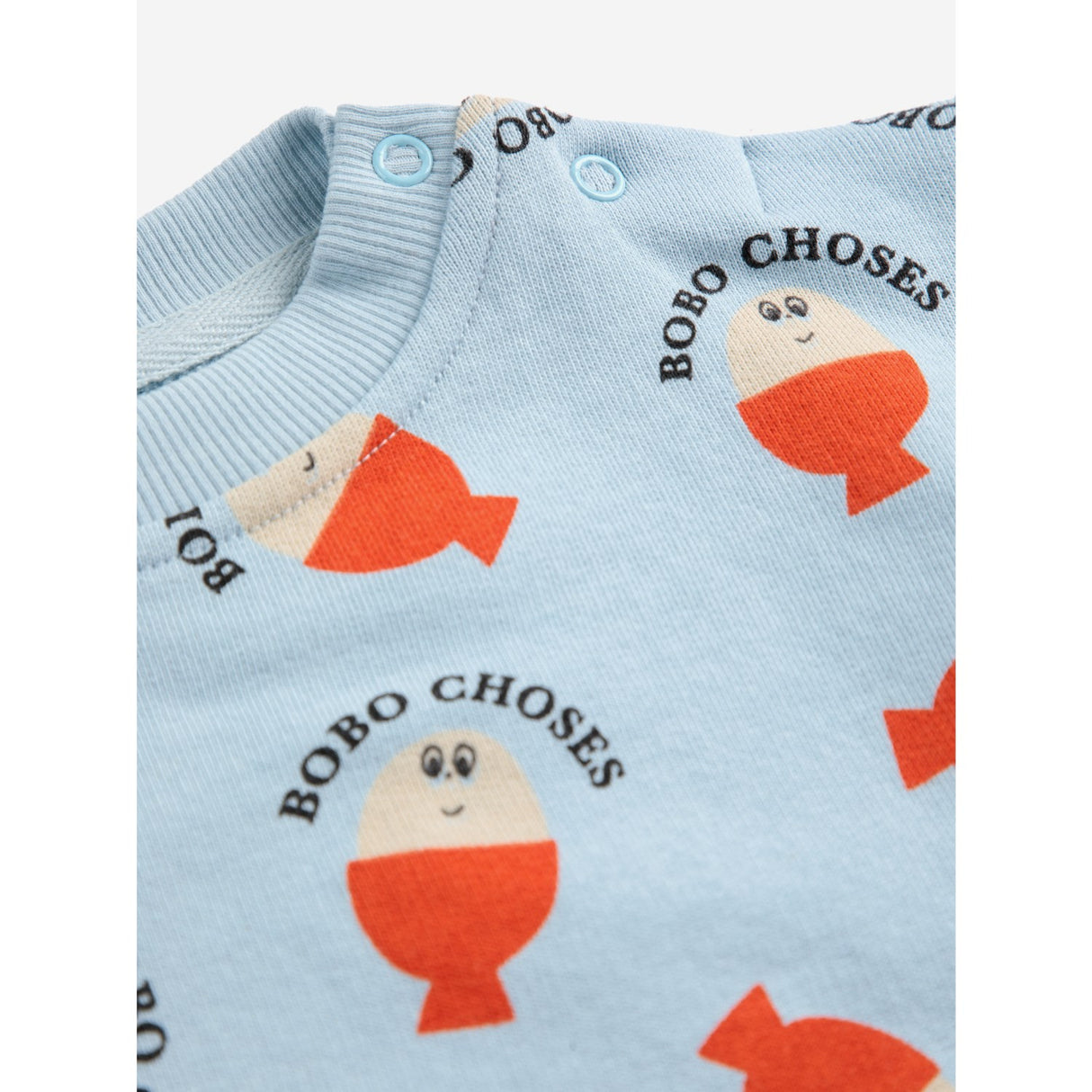 Bobo Choses Light Blue Morning Egg All Over Sweatshirt