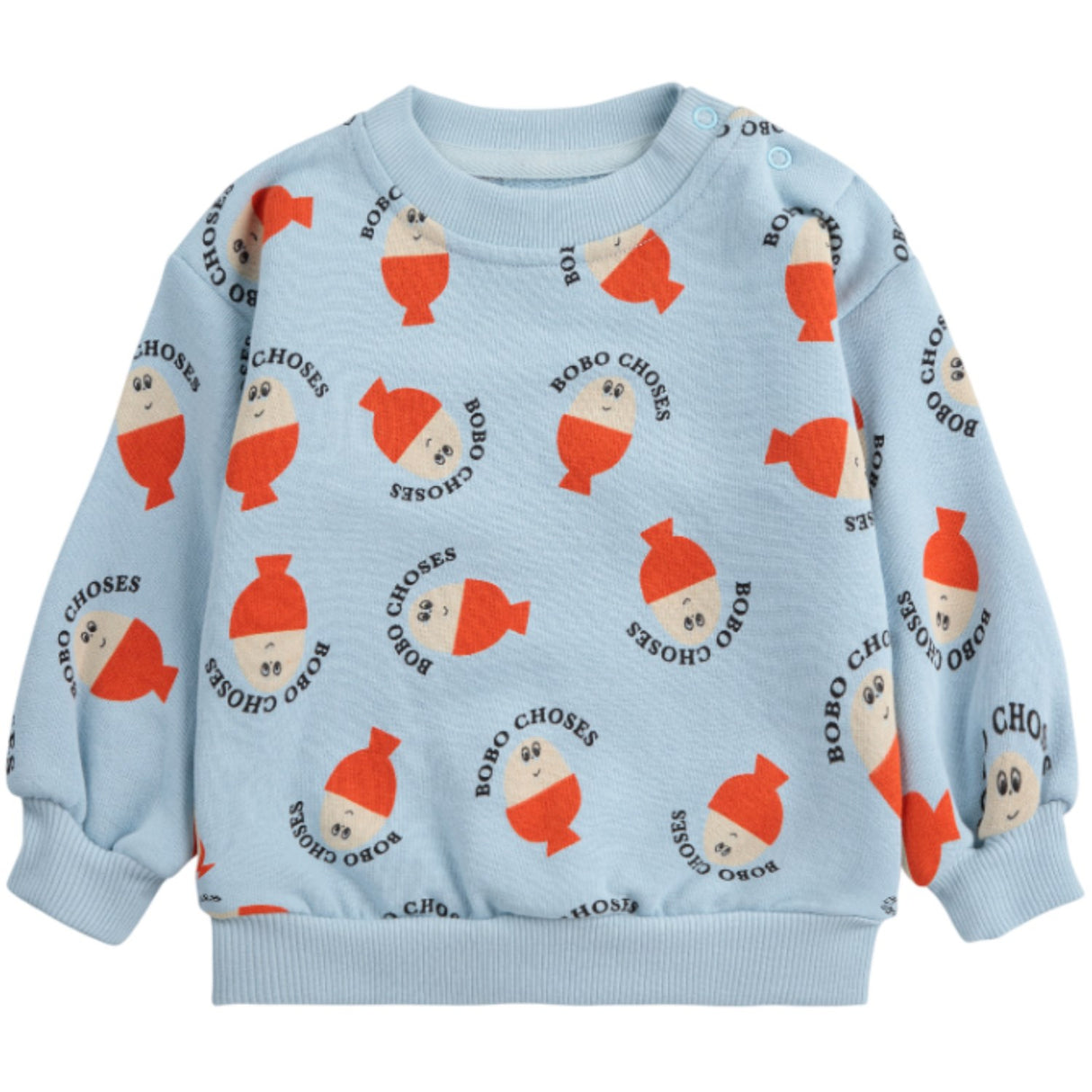 Bobo Choses Light Blue Morning Egg All Over Sweatshirt