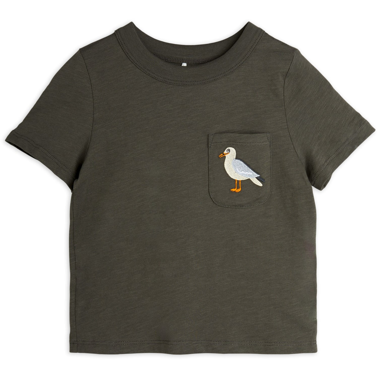 Mini Rodini Black Seagull Embroidery T-Shirt