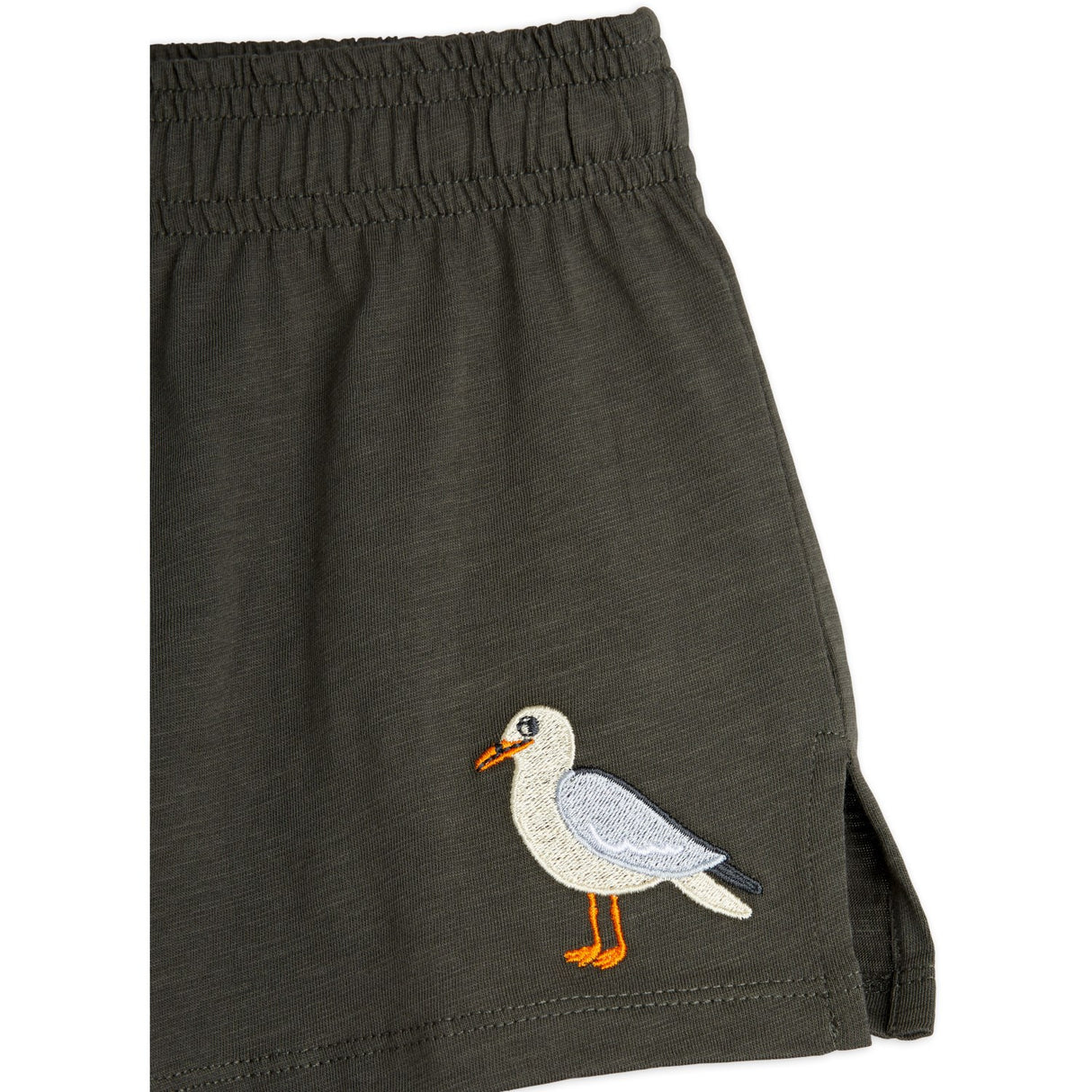 Mini Rodini Black Seagull Embroidery Shorts