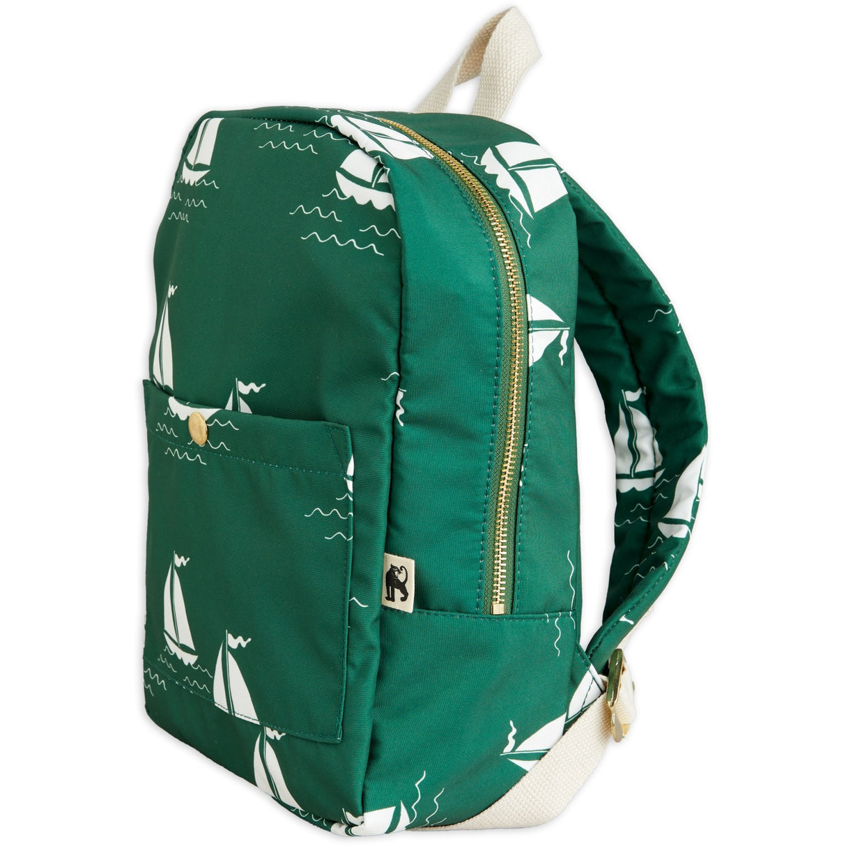 Mini Rodini Green Sailing Boats AOP Backpack